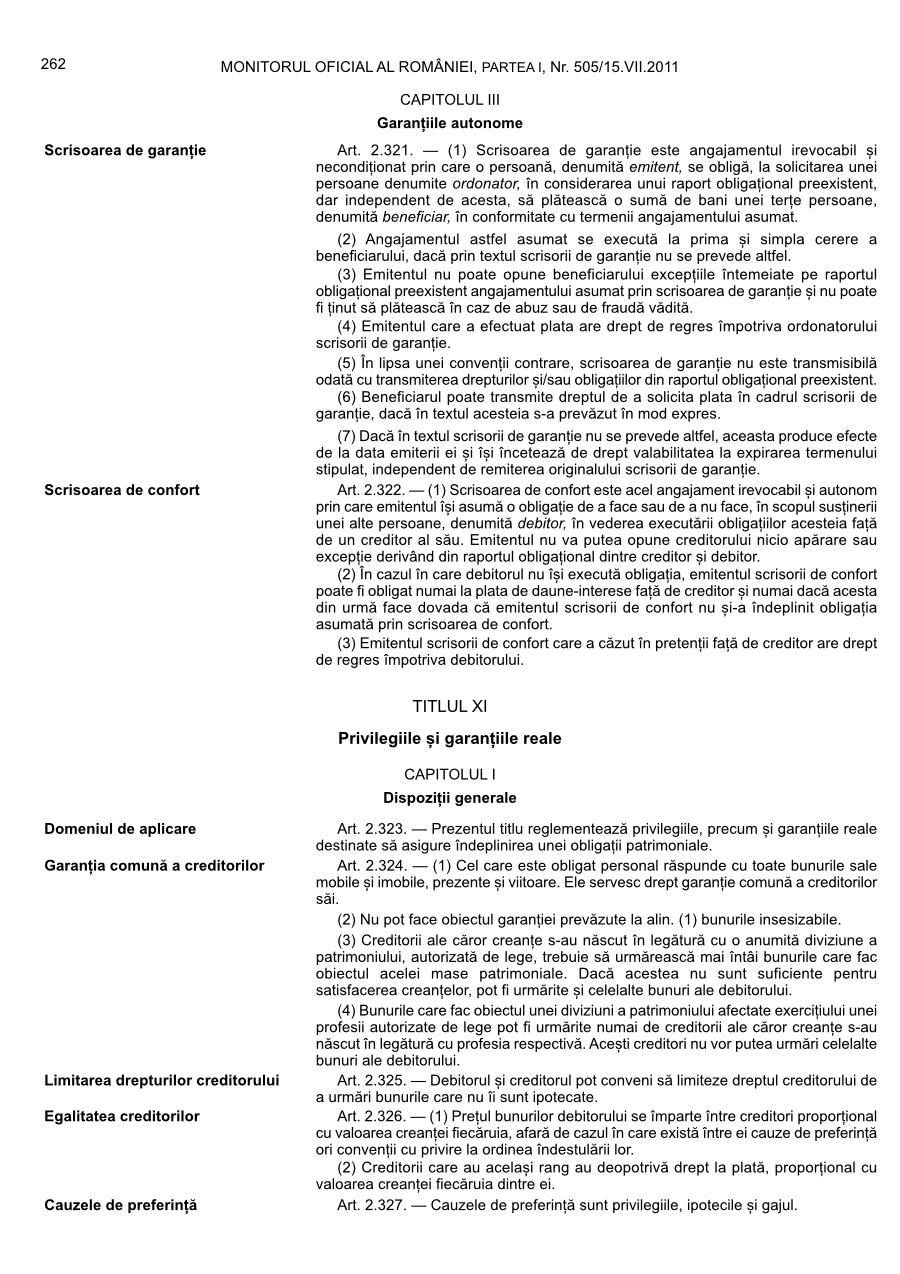 Pagina 262 din Monitorul Oficial nr. 505/2011