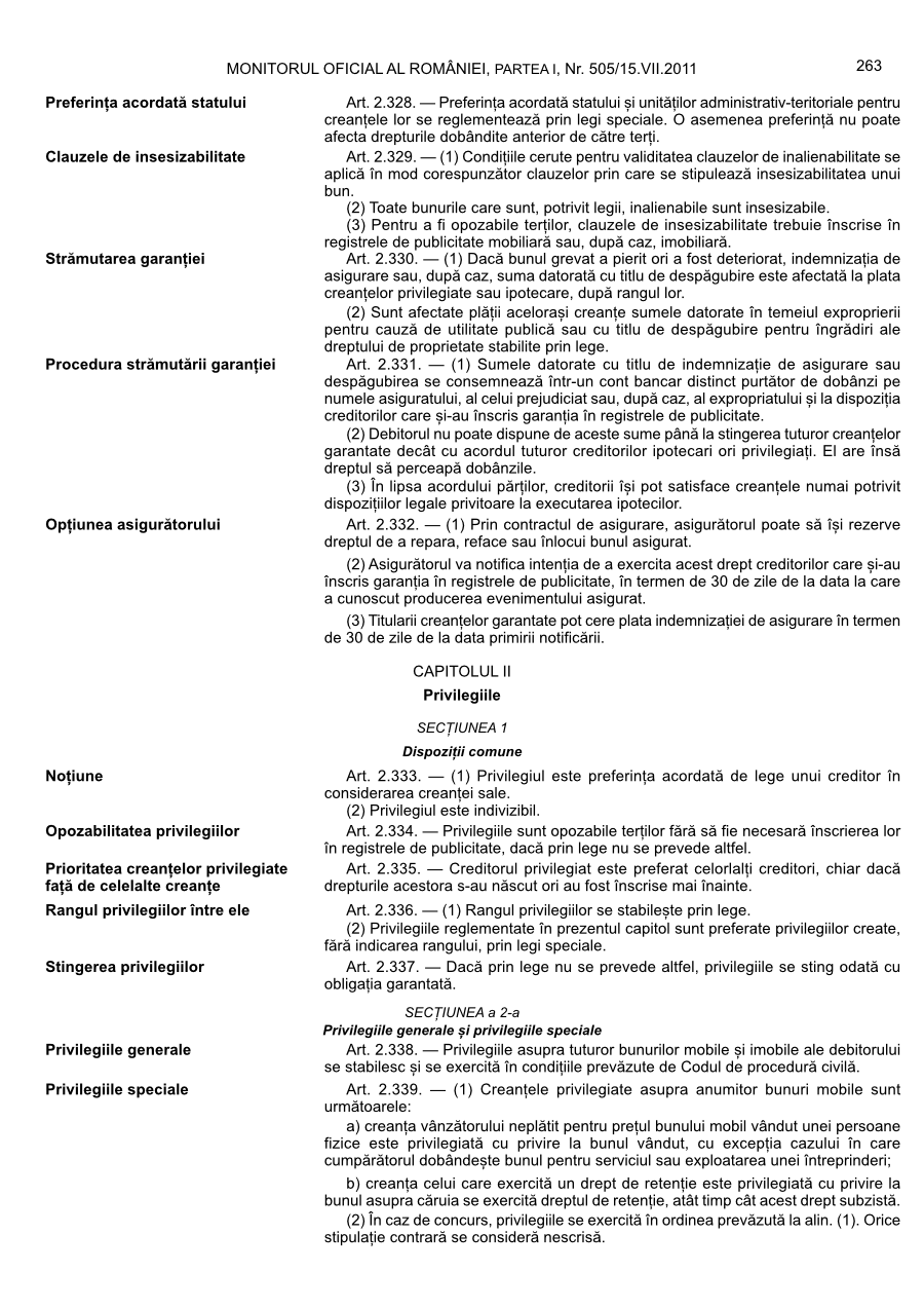 Pagina 263 din Monitorul Oficial nr. 505/2011