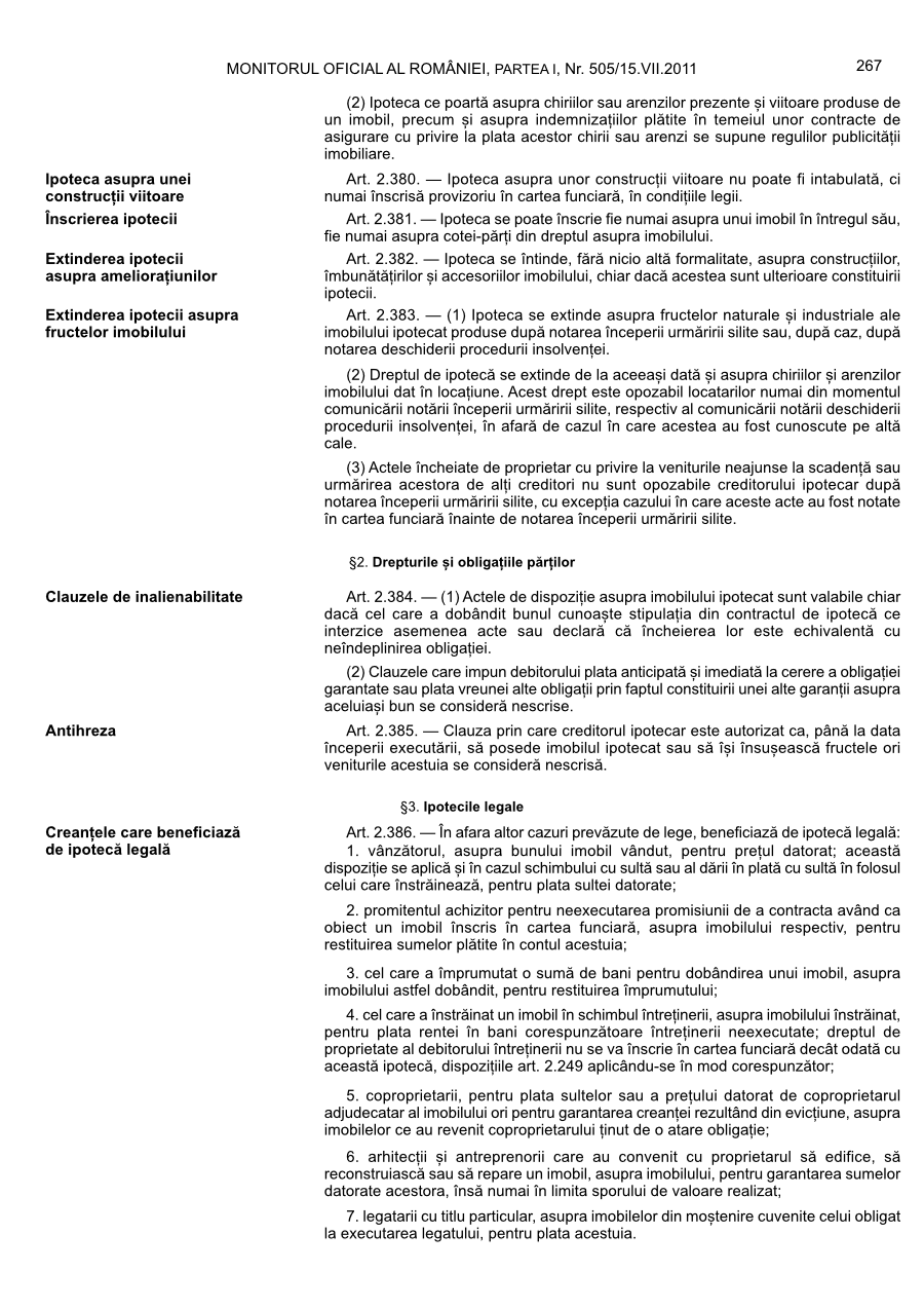 Pagina 267 din Monitorul Oficial nr. 505/2011