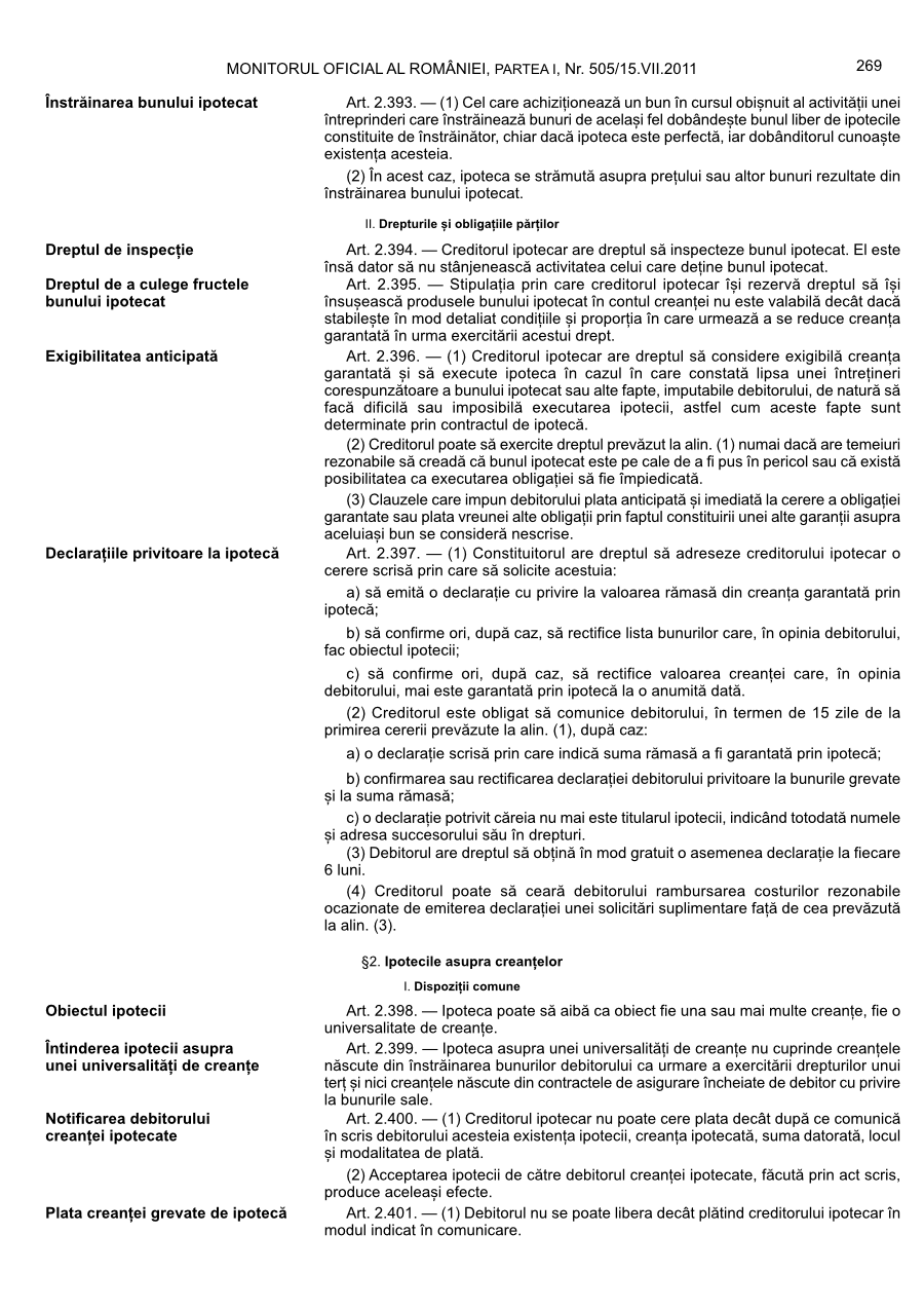 Pagina 269 din Monitorul Oficial nr. 505/2011
