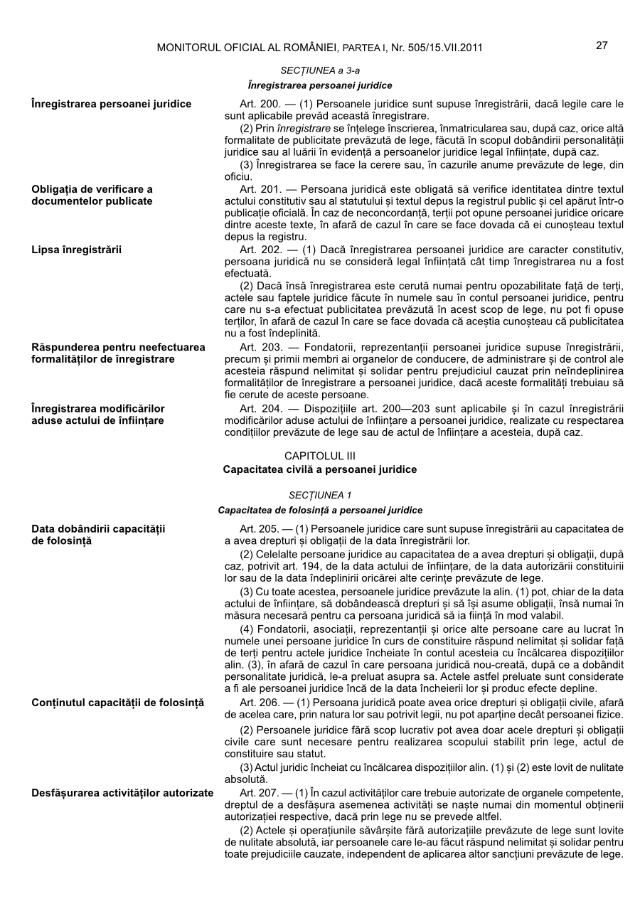 Pagina 27 din Monitorul Oficial nr. 505/2011