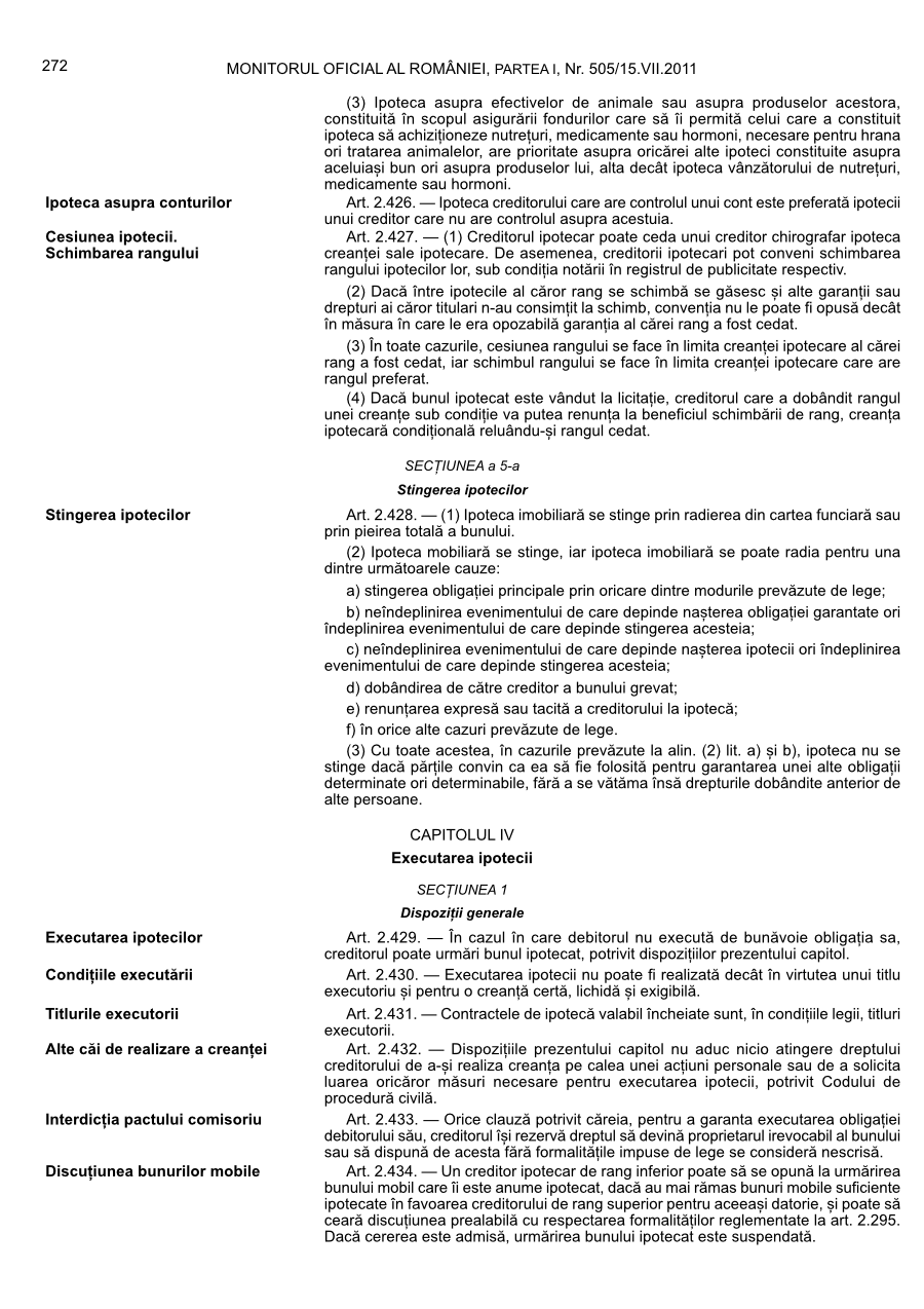 Pagina 272 din Monitorul Oficial nr. 505/2011