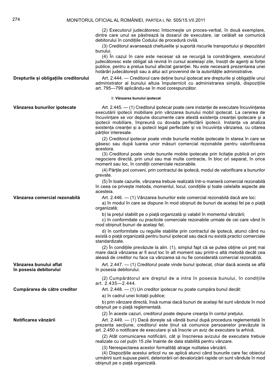 Pagina 274 din Monitorul Oficial nr. 505/2011