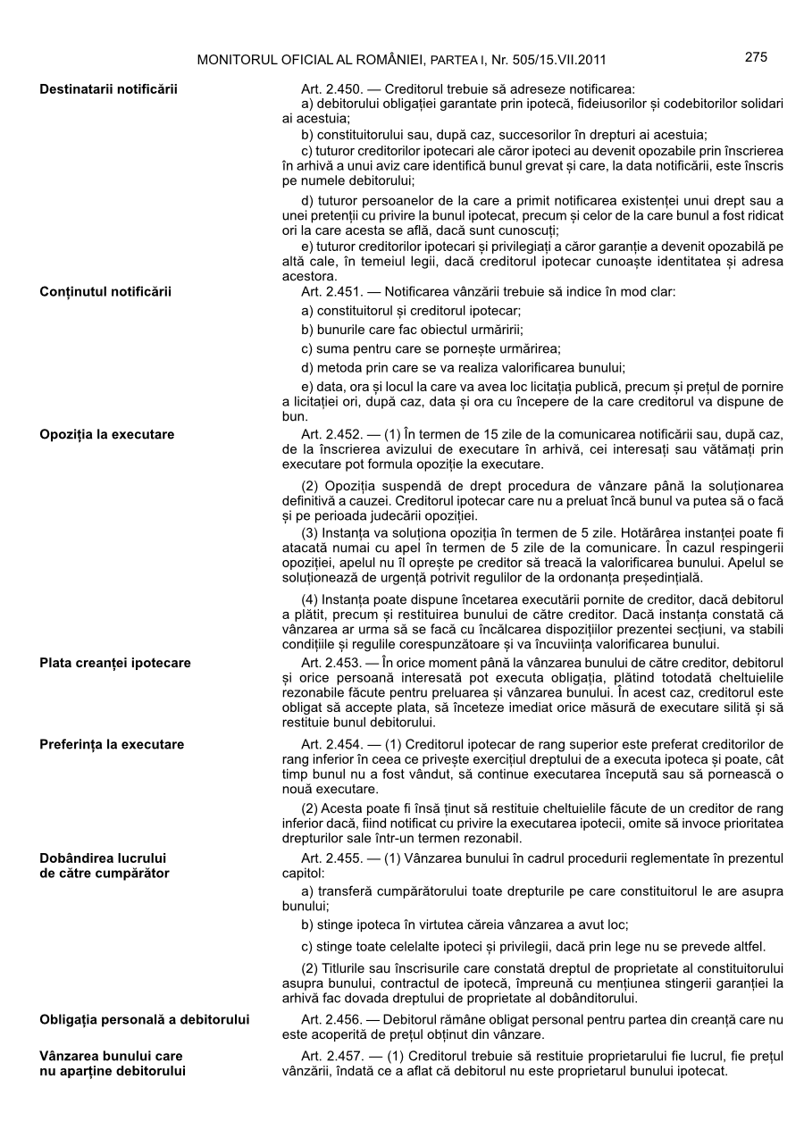 Pagina 275 din Monitorul Oficial nr. 505/2011
