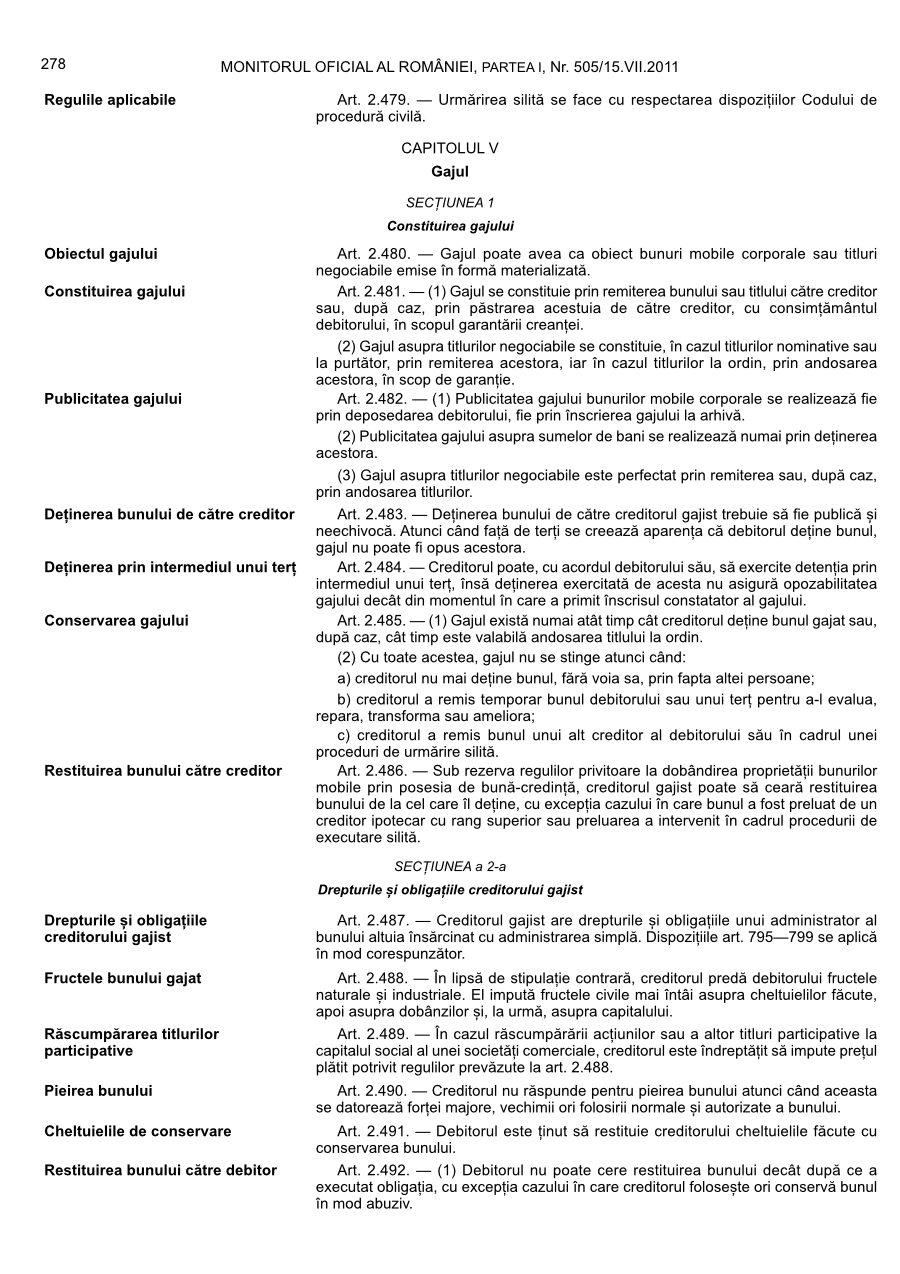 Pagina 278 din Monitorul Oficial nr. 505/2011
