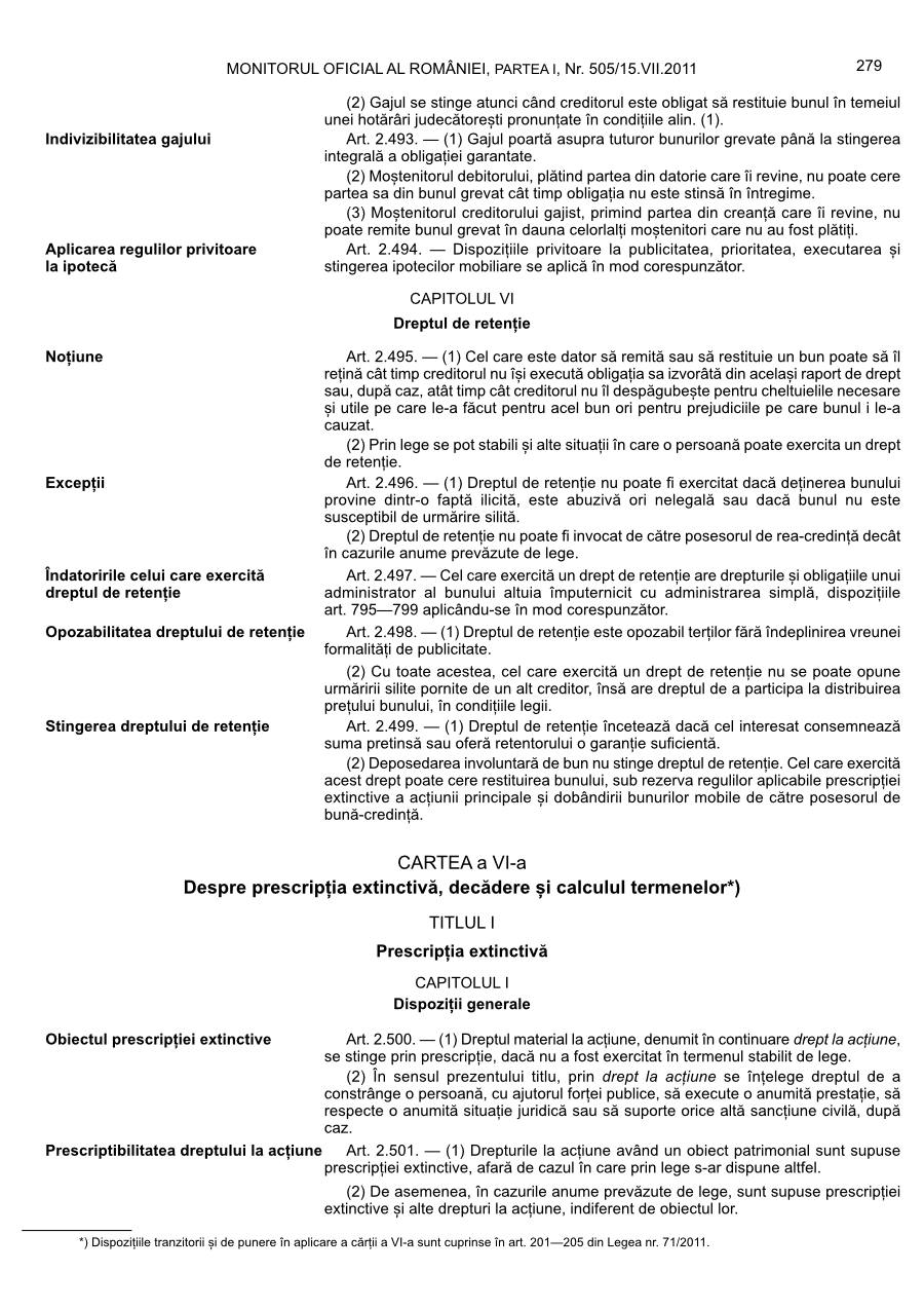 Pagina 279 din Monitorul Oficial nr. 505/2011