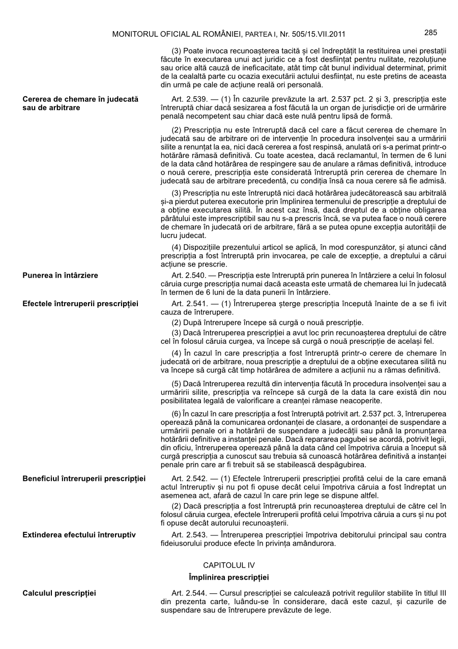 Pagina 285 din Monitorul Oficial nr. 505/2011