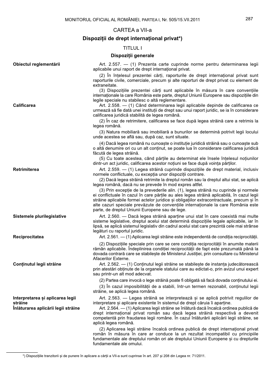 Pagina 287 din Monitorul Oficial nr. 505/2011