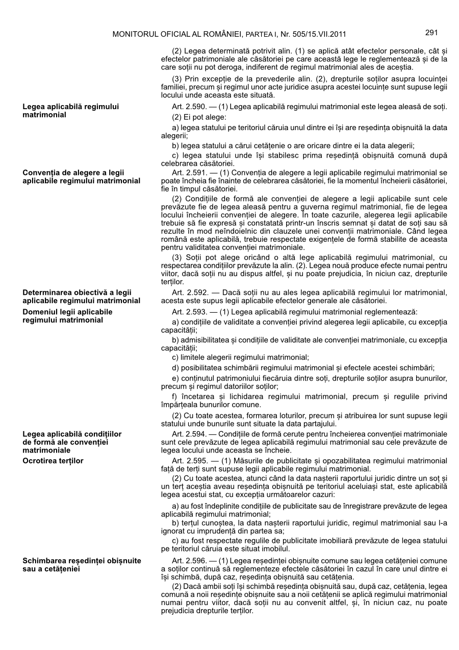 Pagina 291 din Monitorul Oficial nr. 505/2011