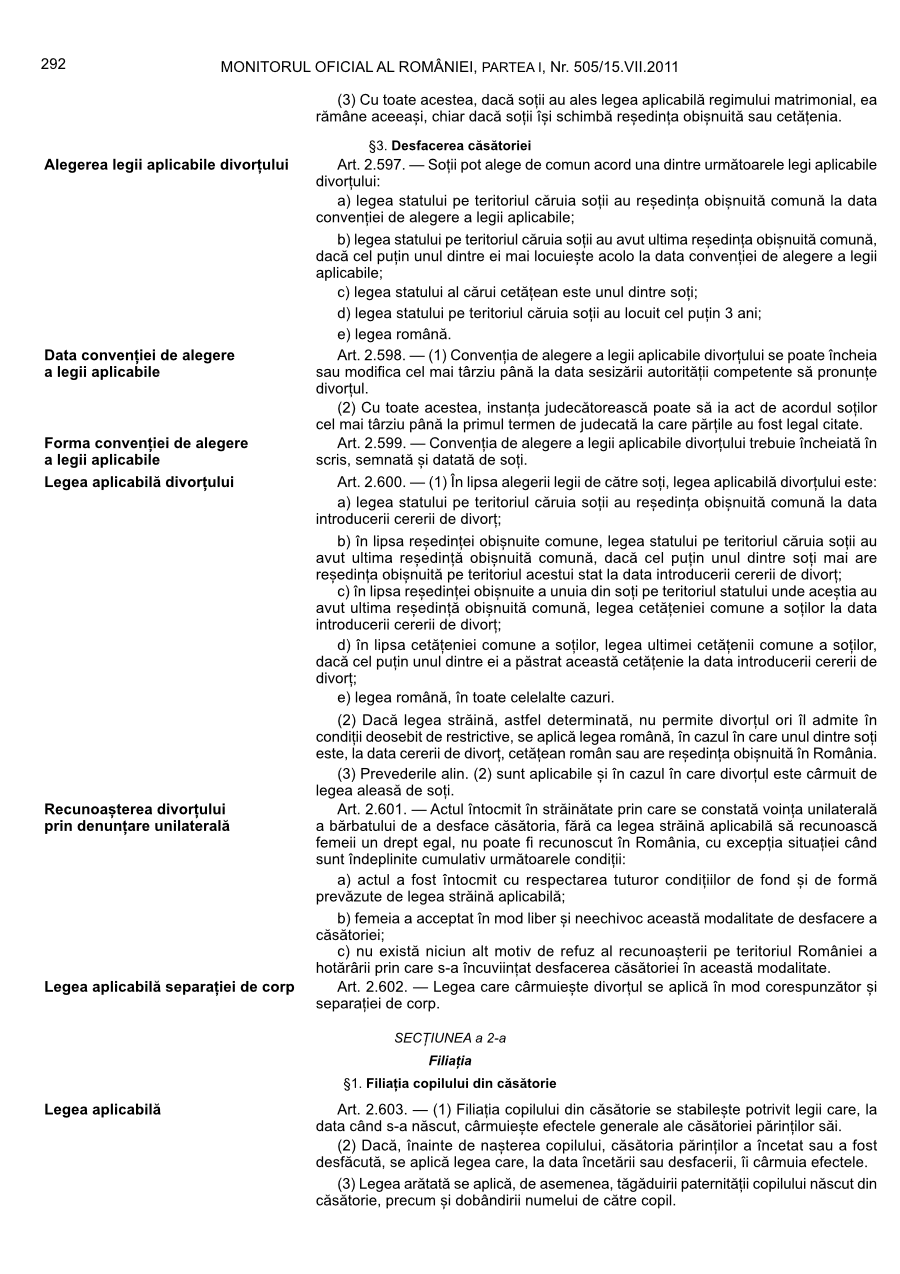 Pagina 292 din Monitorul Oficial nr. 505/2011