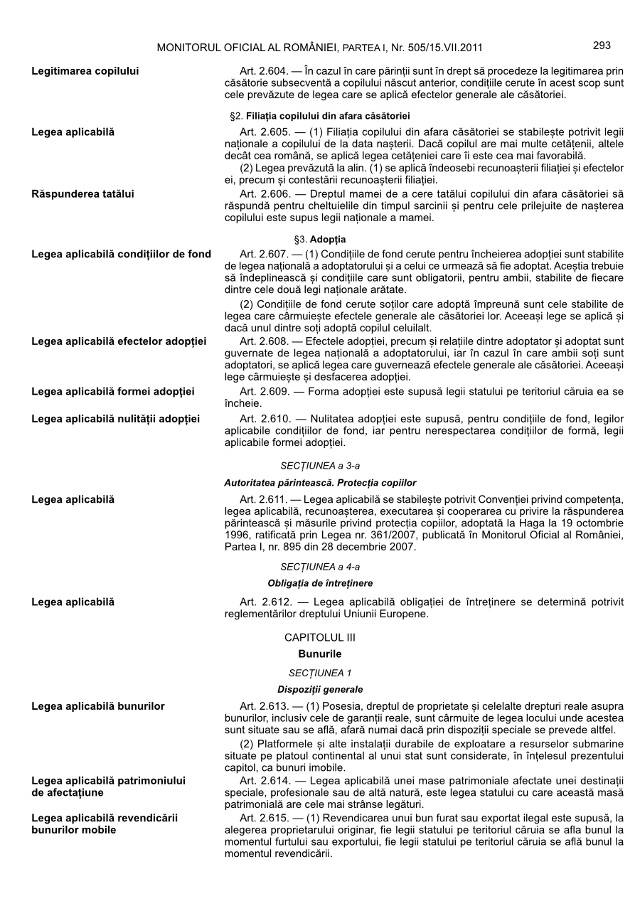 Pagina 293 din Monitorul Oficial nr. 505/2011