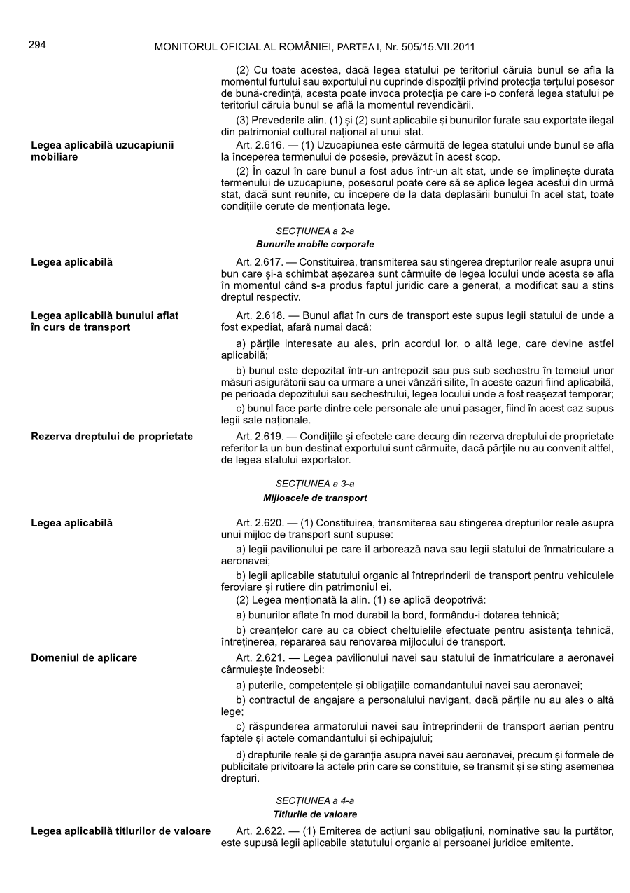 Pagina 294 din Monitorul Oficial nr. 505/2011
