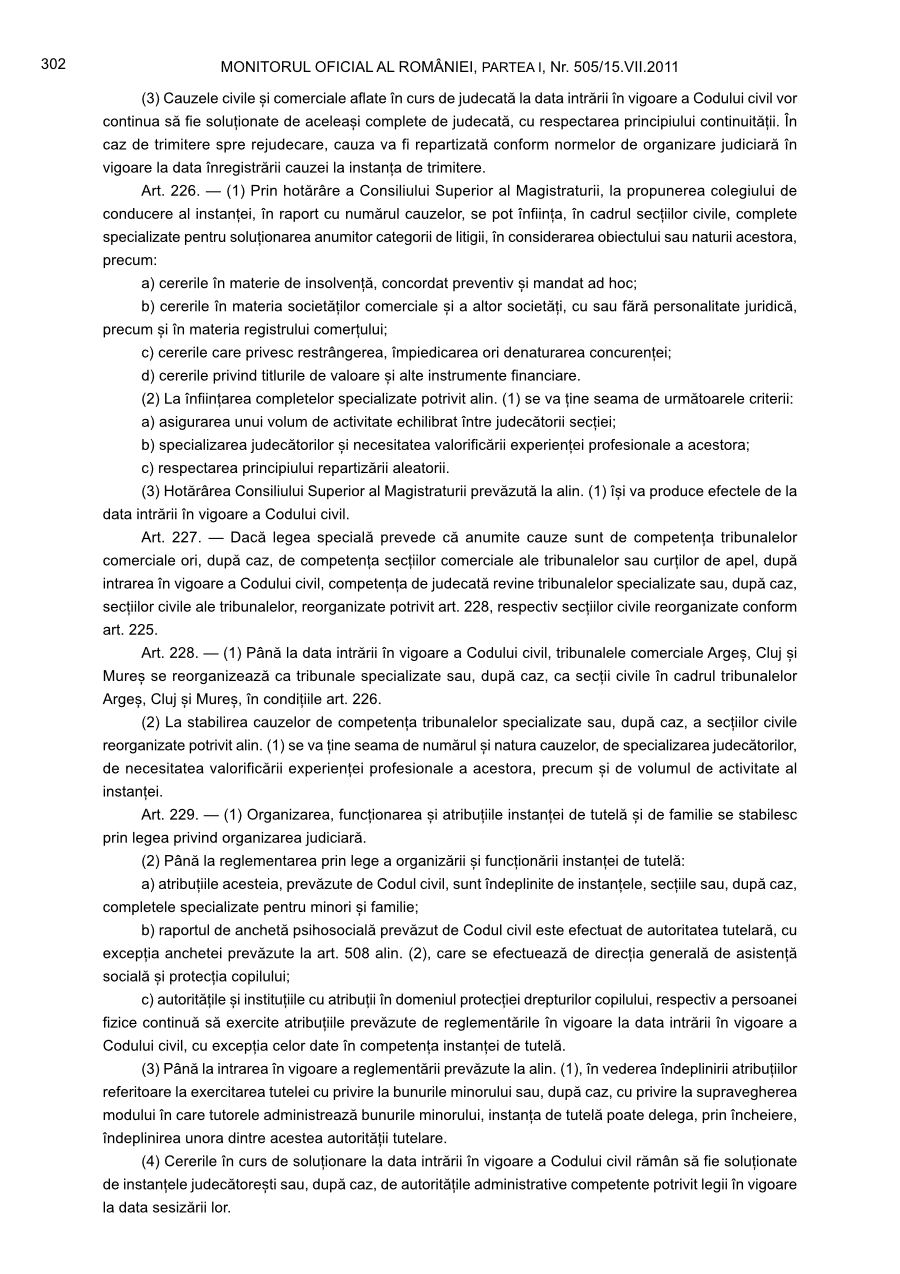 Pagina 302 din Monitorul Oficial nr. 505/2011