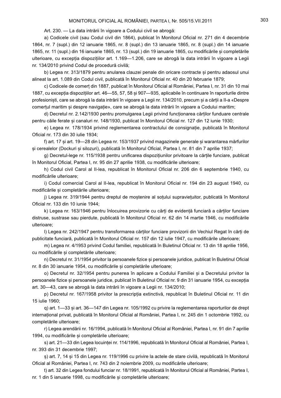 Pagina 303 din Monitorul Oficial nr. 505/2011