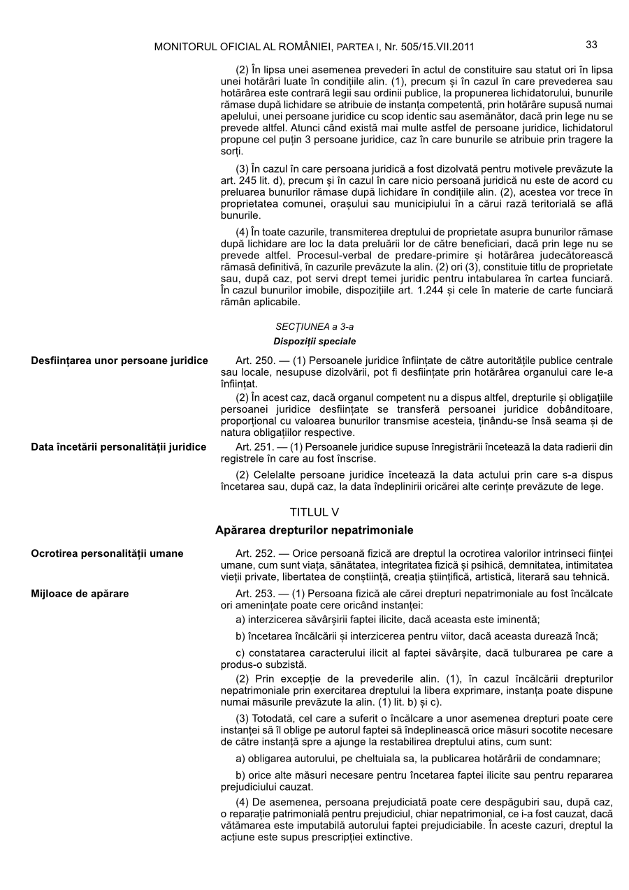 Pagina 33 din Monitorul Oficial nr. 505/2011
