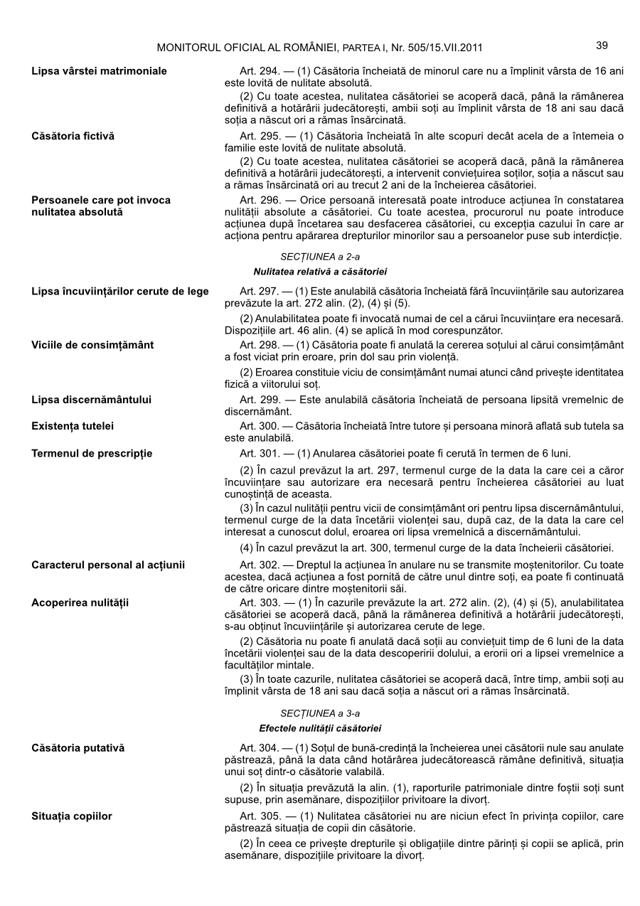 Pagina 39 din Monitorul Oficial nr. 505/2011