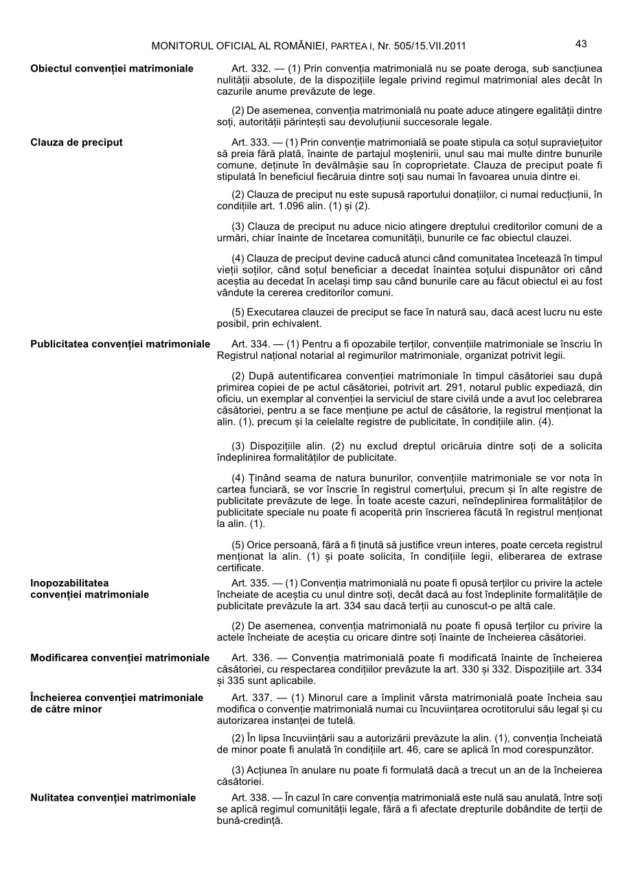 Pagina 43 din Monitorul Oficial nr. 505/2011