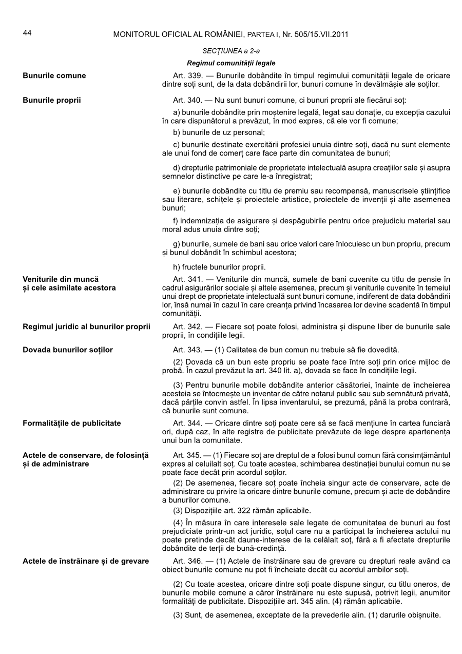 Pagina 44 din Monitorul Oficial nr. 505/2011