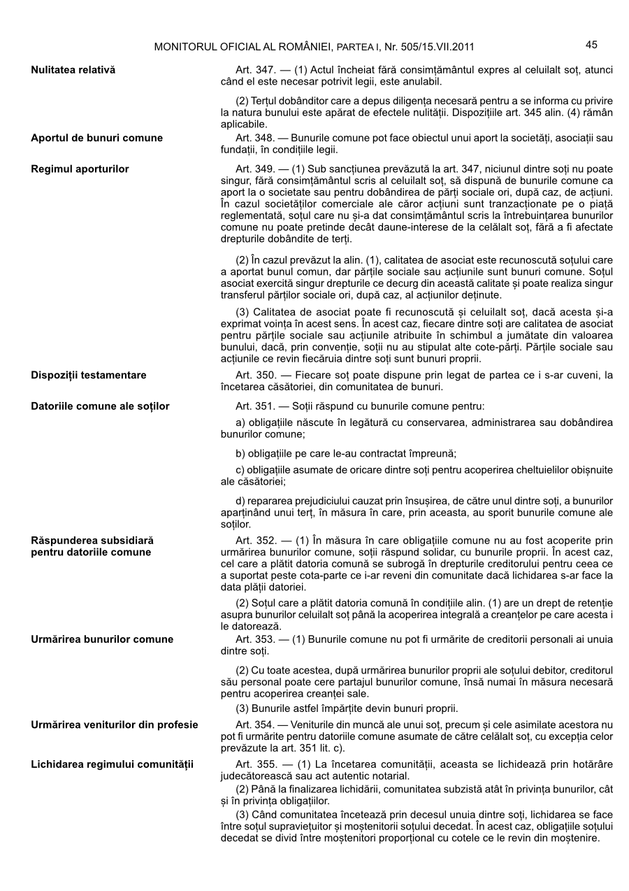 Pagina 45 din Monitorul Oficial nr. 505/2011