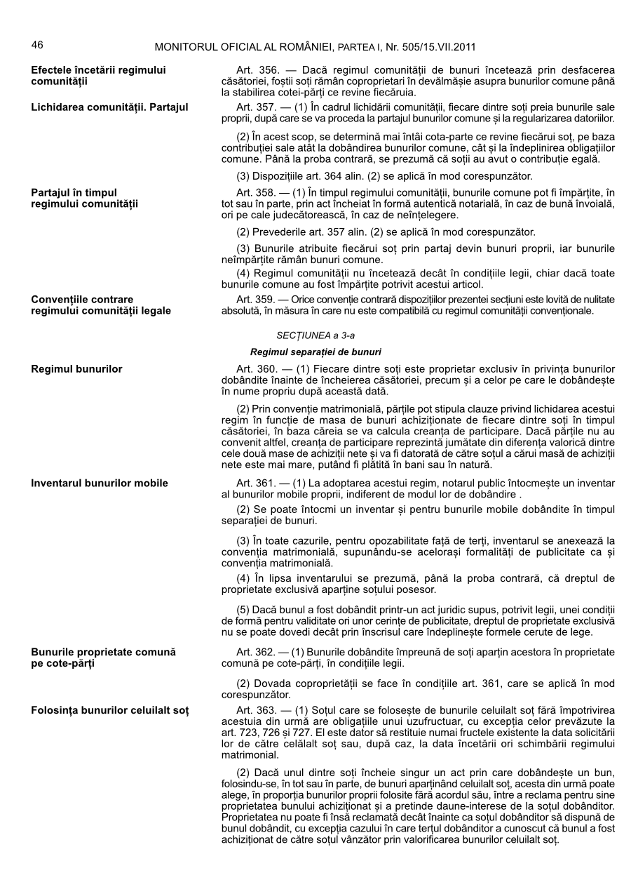 Pagina 46 din Monitorul Oficial nr. 505/2011