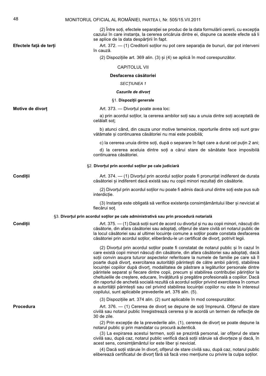 Pagina 48 din Monitorul Oficial nr. 505/2011