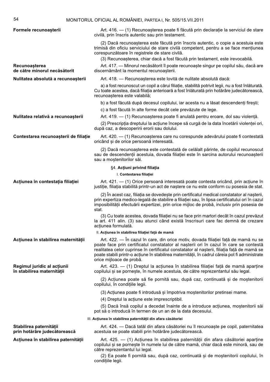 Pagina 54 din Monitorul Oficial nr. 505/2011