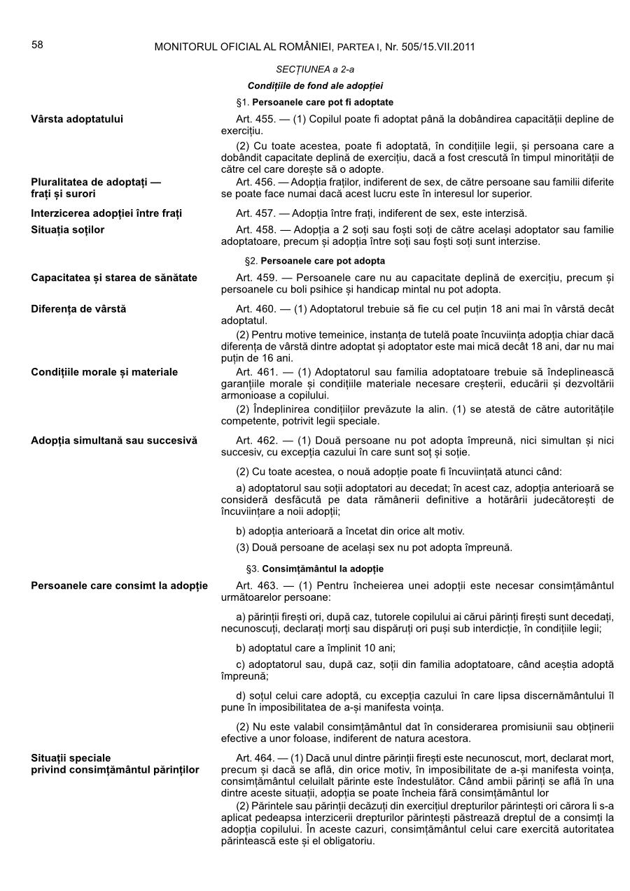 Pagina 58 din Monitorul Oficial nr. 505/2011
