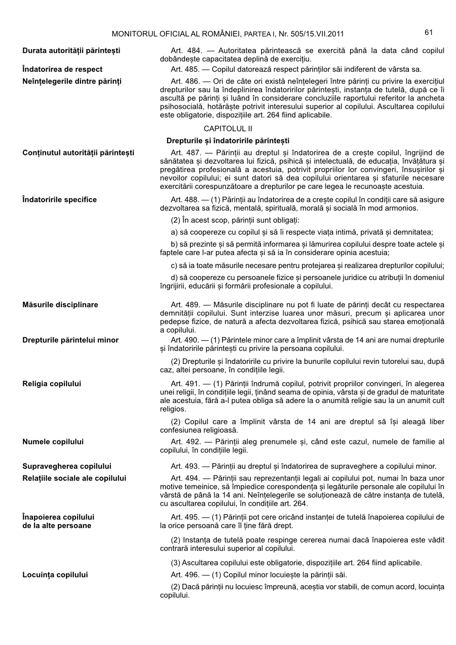 Pagina 61 din Monitorul Oficial nr. 505/2011