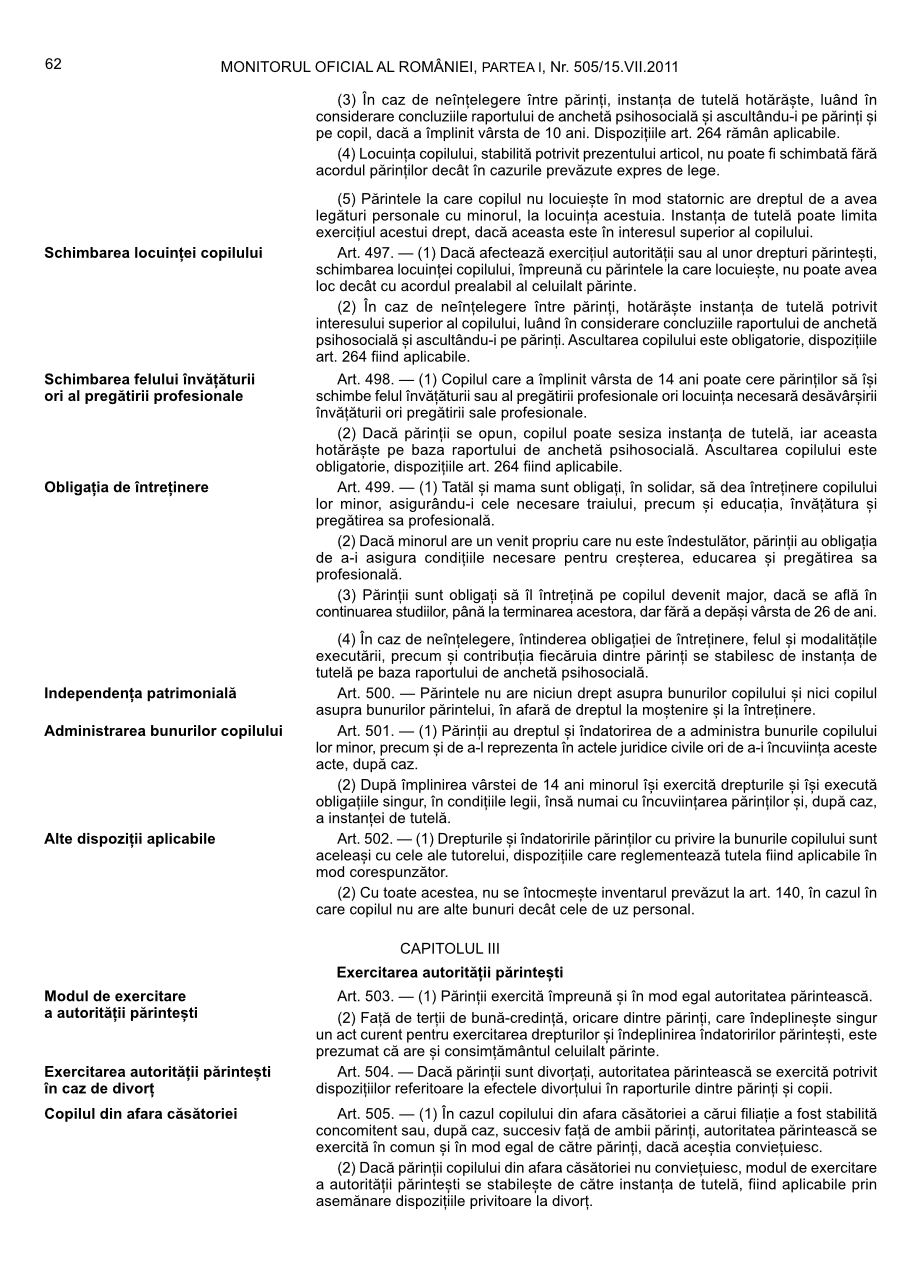 Pagina 62 din Monitorul Oficial nr. 505/2011