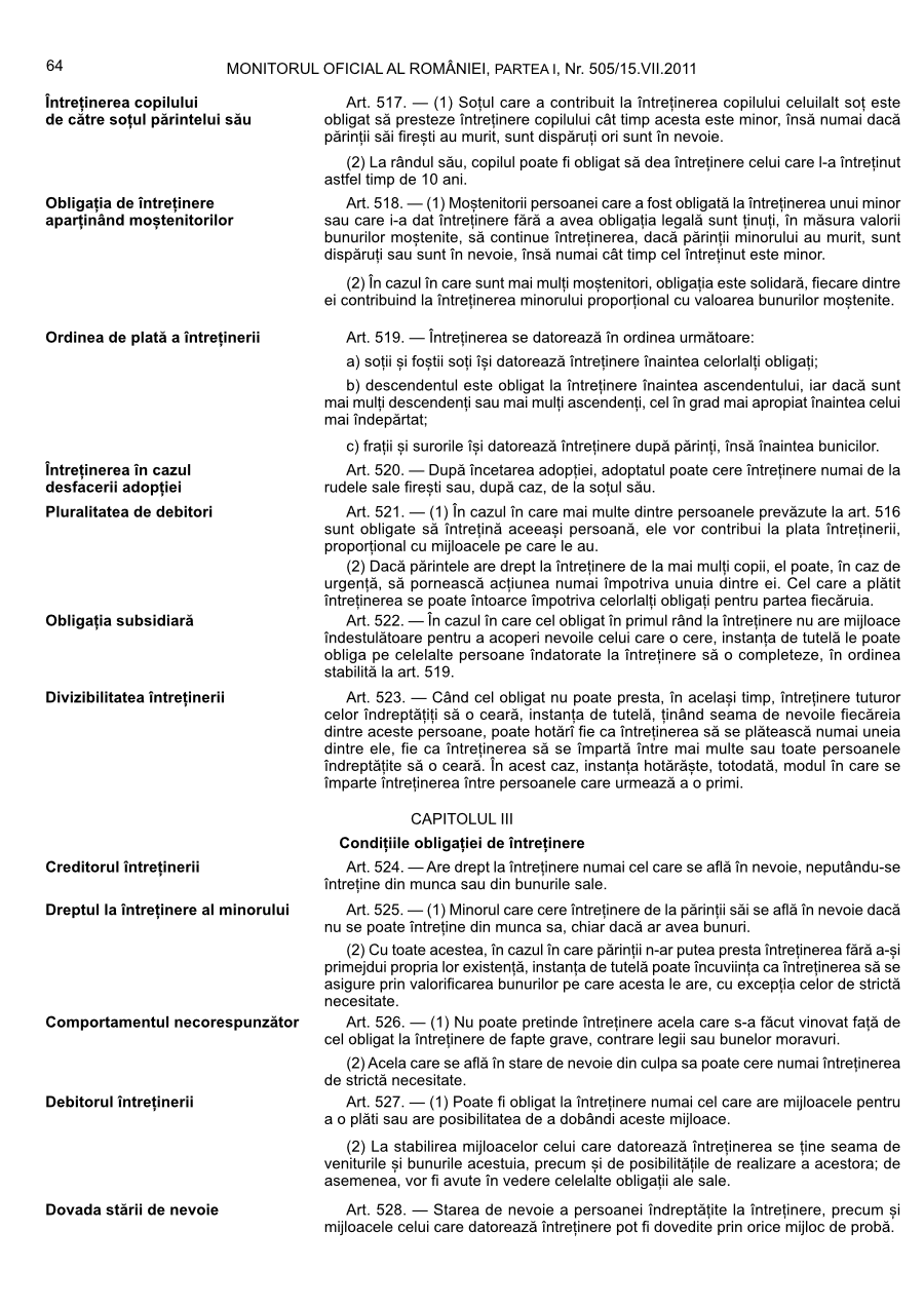 Pagina 64 din Monitorul Oficial nr. 505/2011