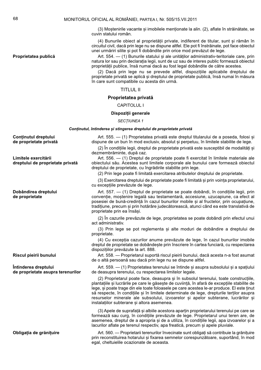 Pagina 68 din Monitorul Oficial nr. 505/2011