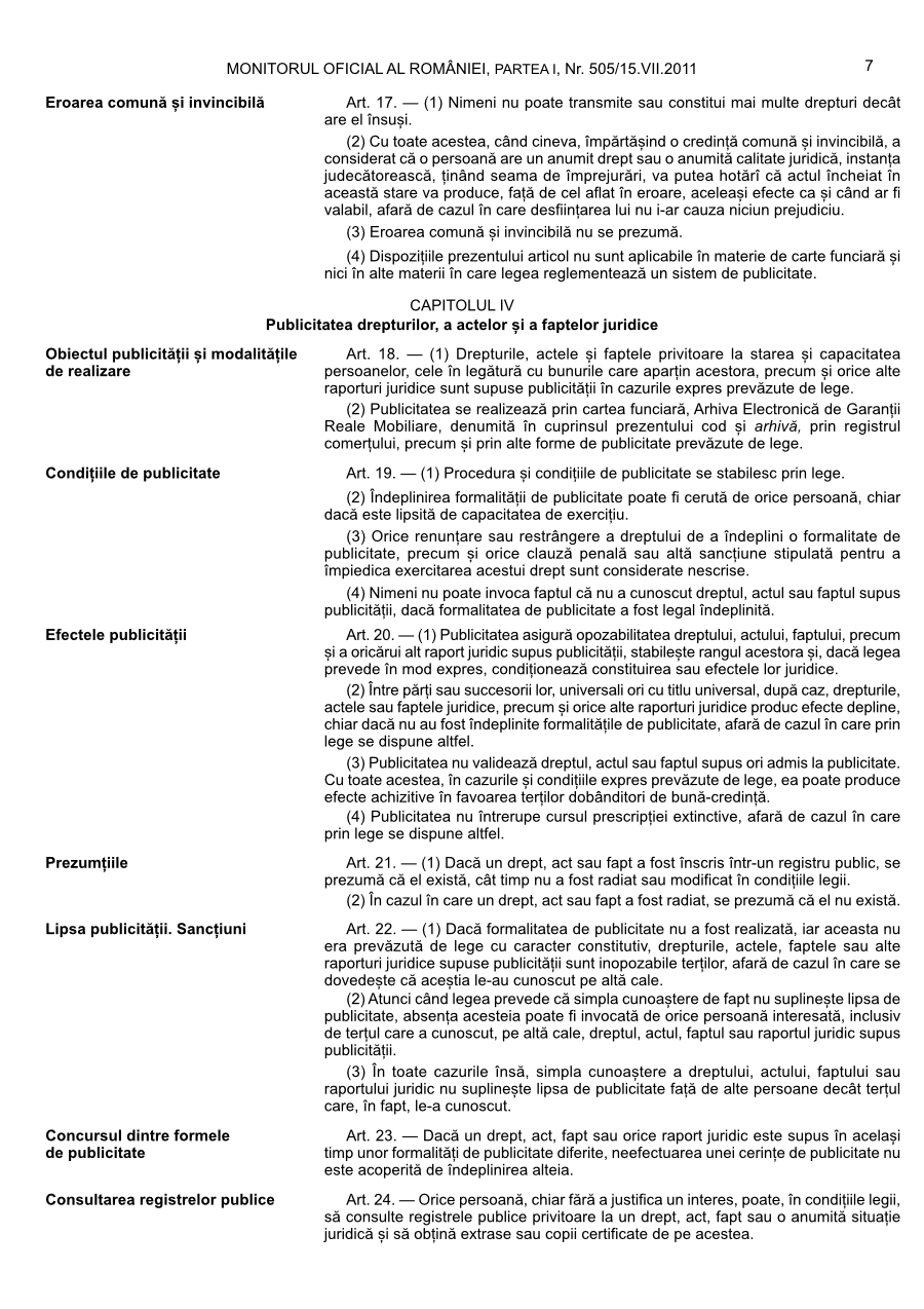 Pagina 7 din Monitorul Oficial nr. 505/2011