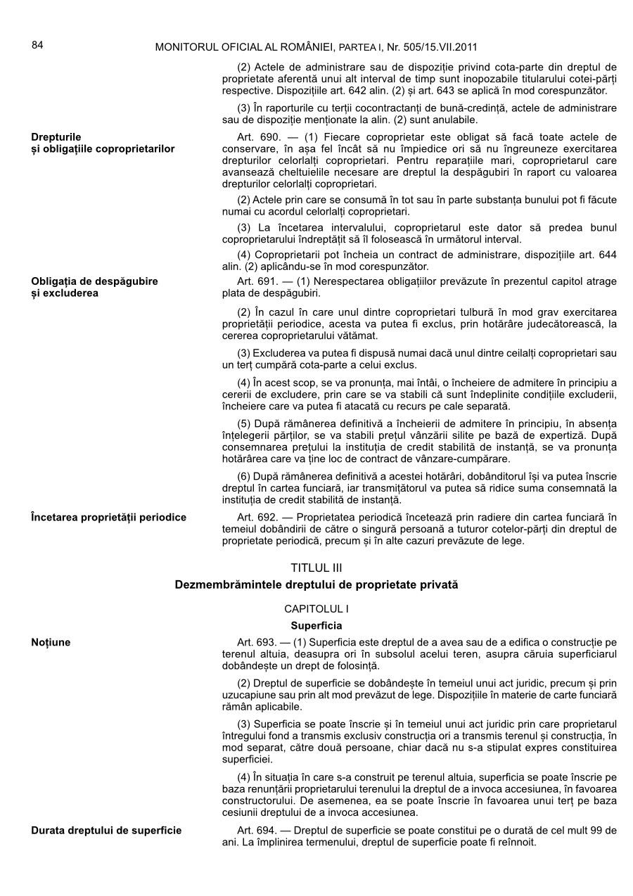 Pagina 84 din Monitorul Oficial nr. 505/2011