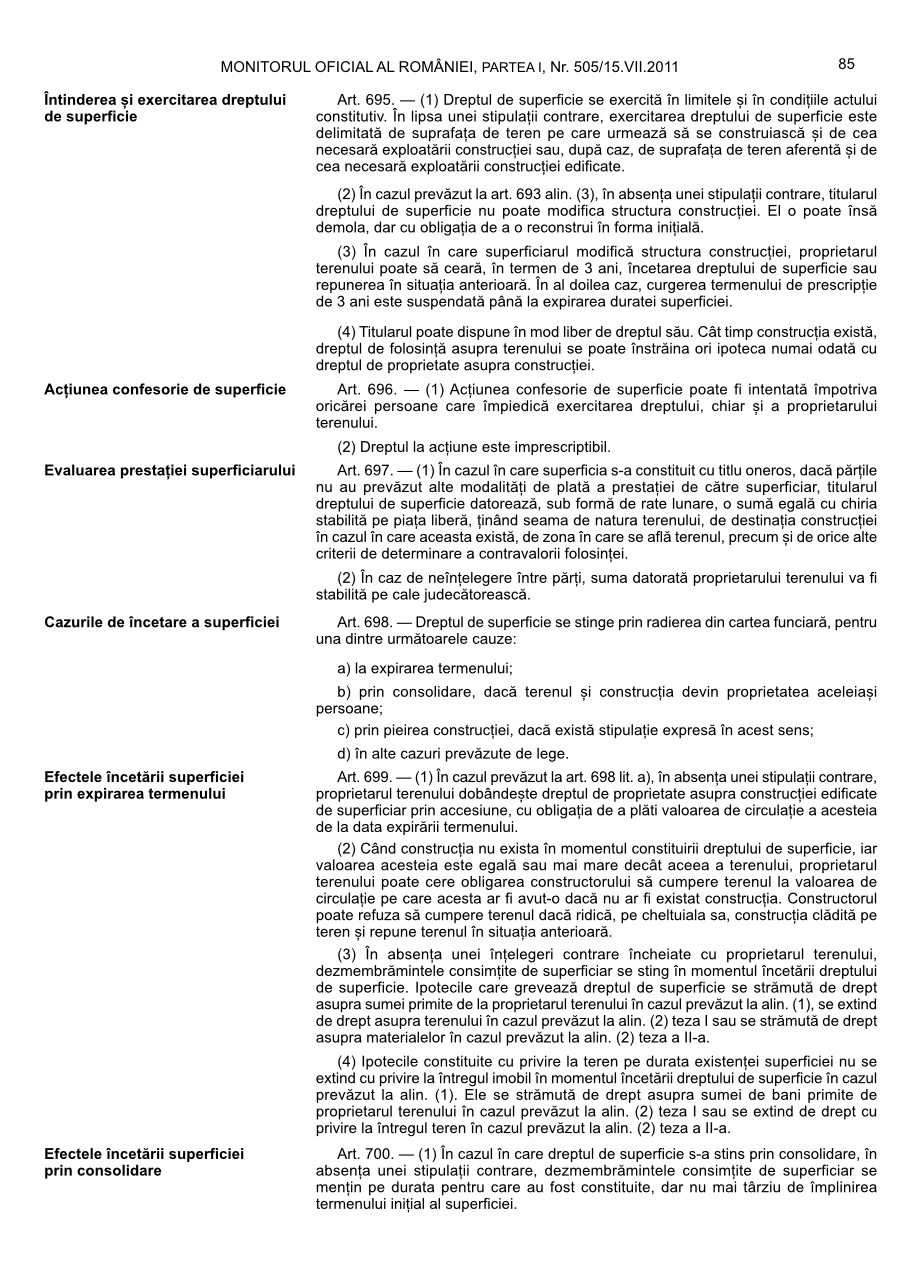 Pagina 85 din Monitorul Oficial nr. 505/2011