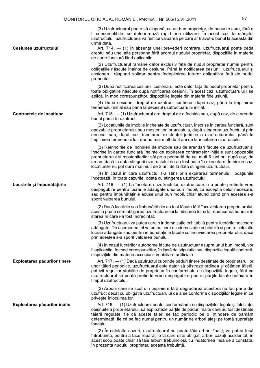 Pagina 87 din Monitorul Oficial nr. 505/2011