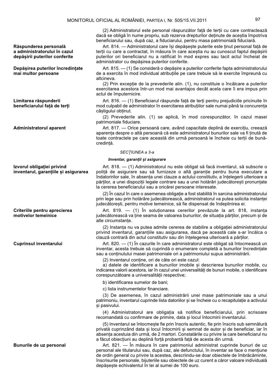 Pagina 97 din Monitorul Oficial nr. 505/2011