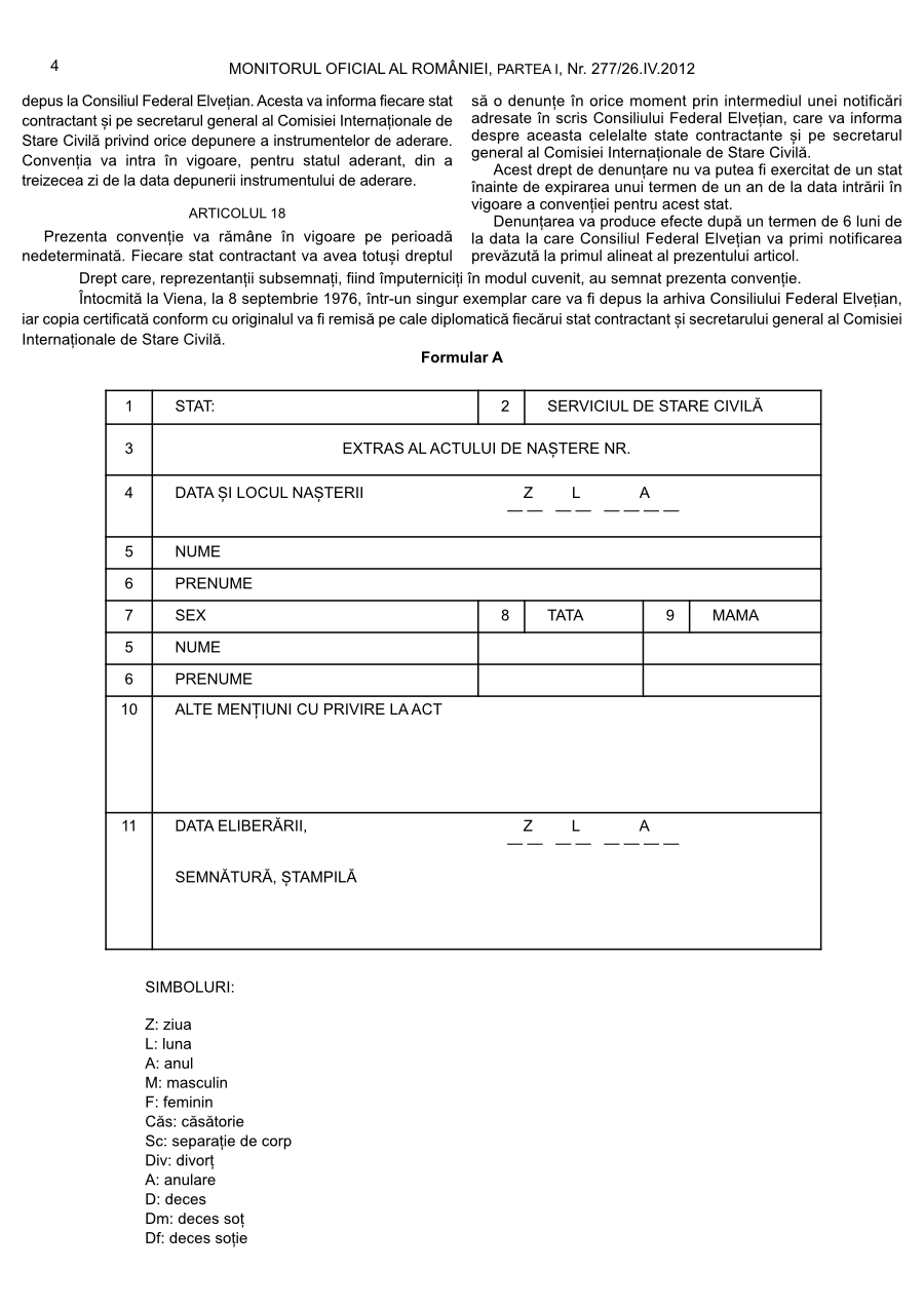 Pagina 4 din Monitorul Oficial nr. 277/2012