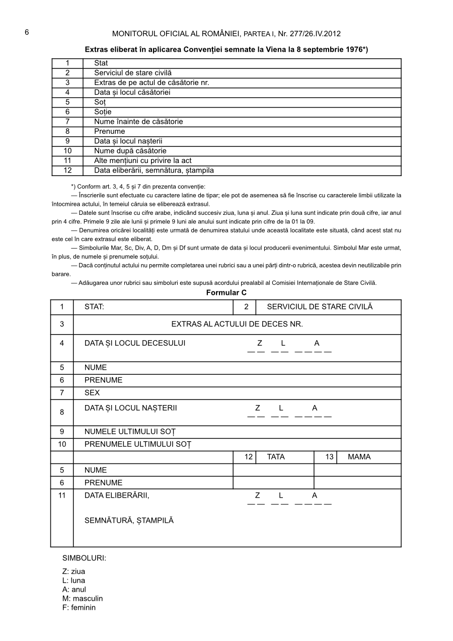 Pagina 6 din Monitorul Oficial nr. 277/2012