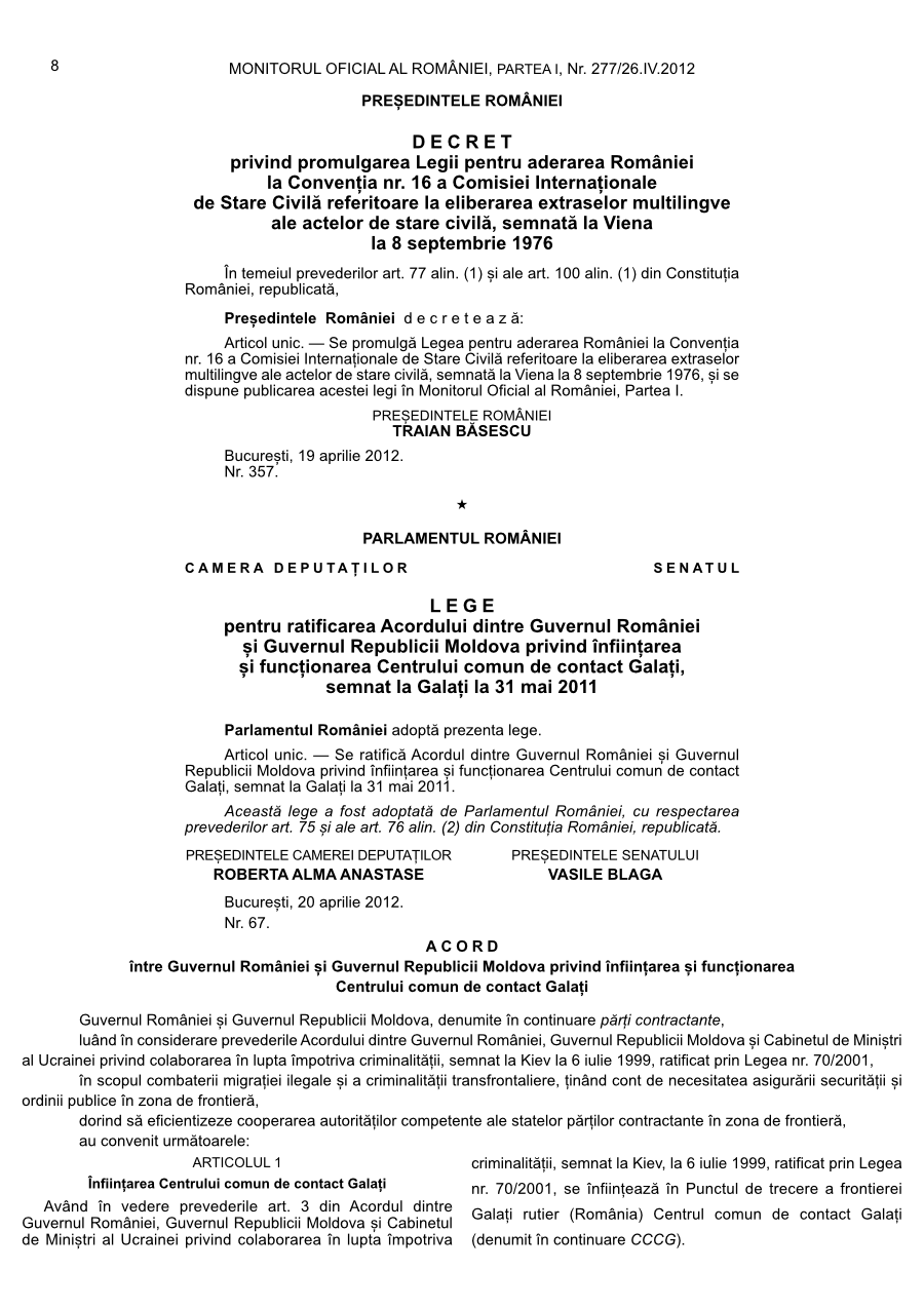 Pagina 8 din Monitorul Oficial nr. 277/2012