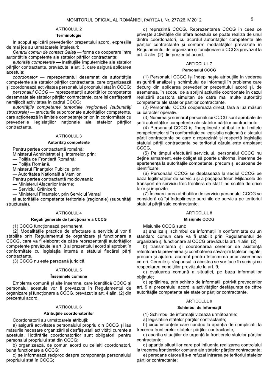 Pagina 9 din Monitorul Oficial nr. 277/2012