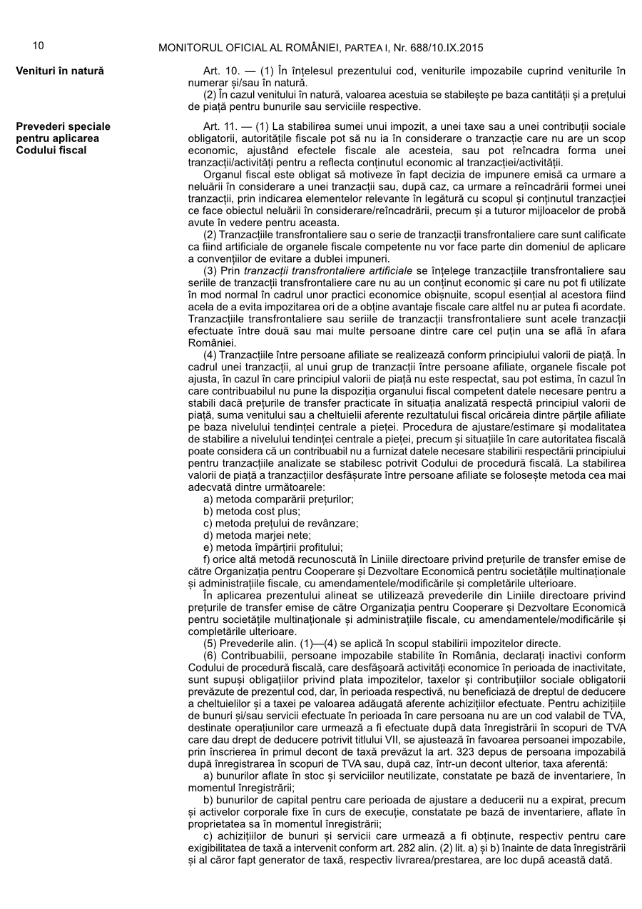 Pagina 10 din Monitorul Oficial nr. 688/2015