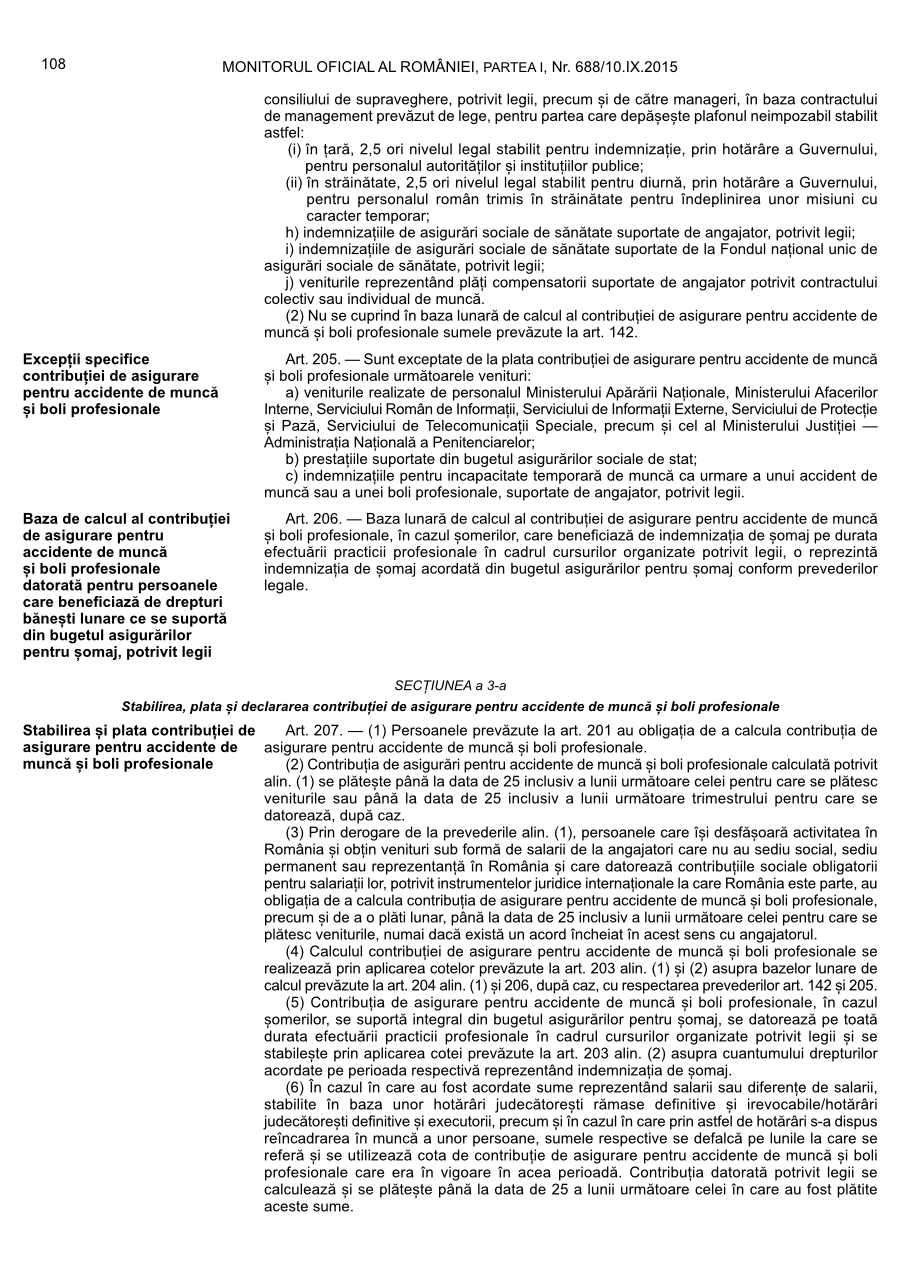 Pagina 108 din Monitorul Oficial nr. 688/2015