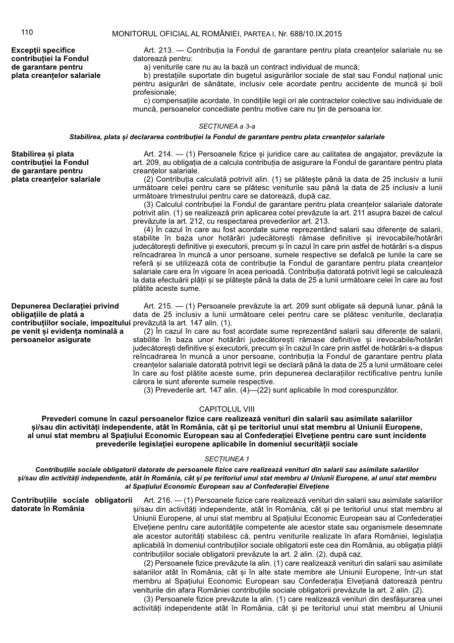Pagina 110 din Monitorul Oficial nr. 688/2015