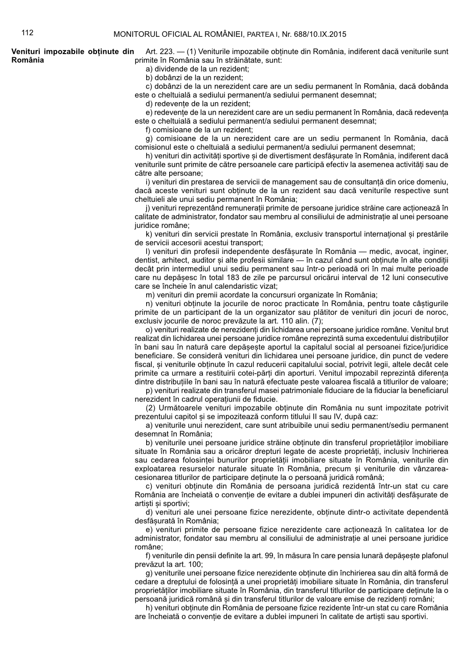 Pagina 112 din Monitorul Oficial nr. 688/2015