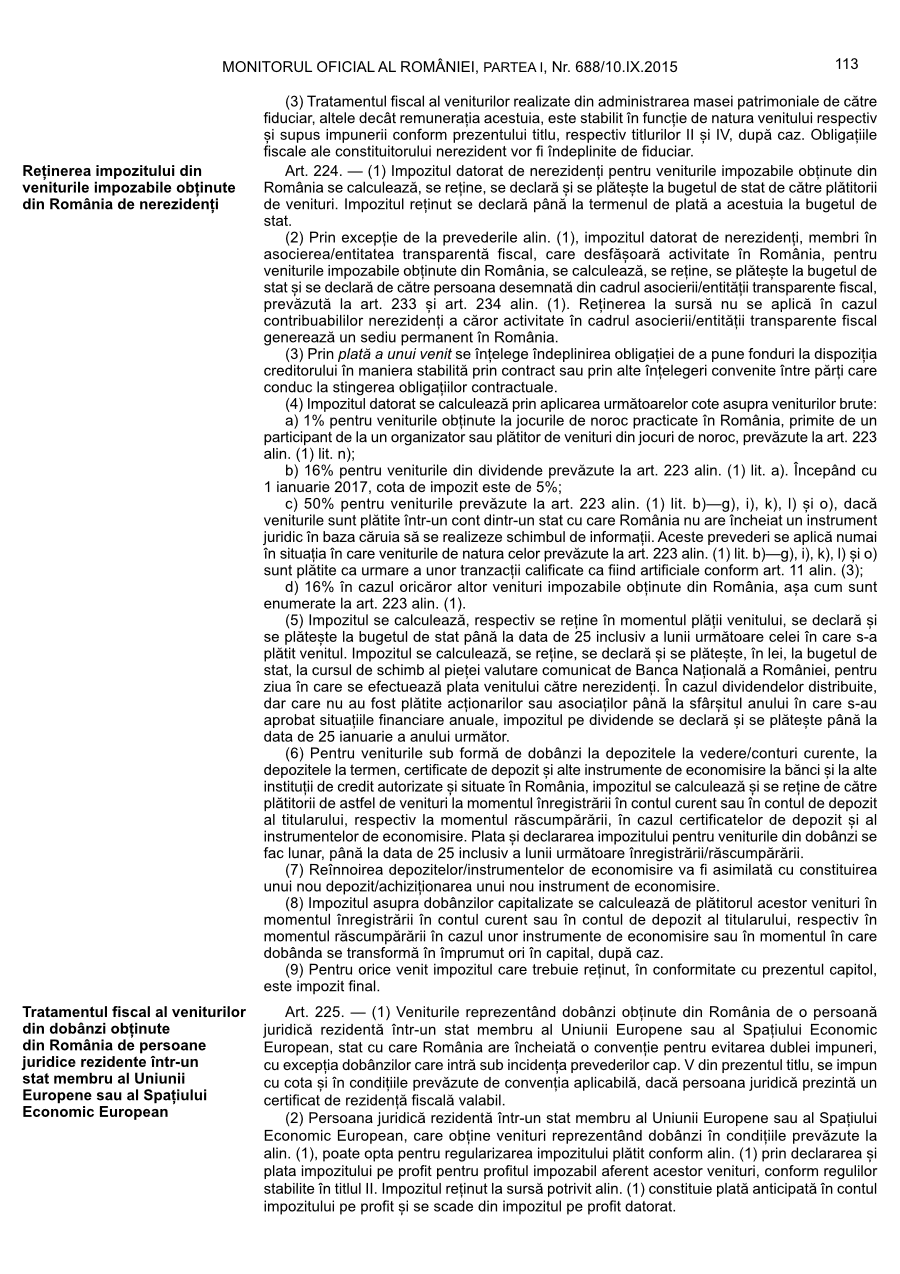 Pagina 113 din Monitorul Oficial nr. 688/2015