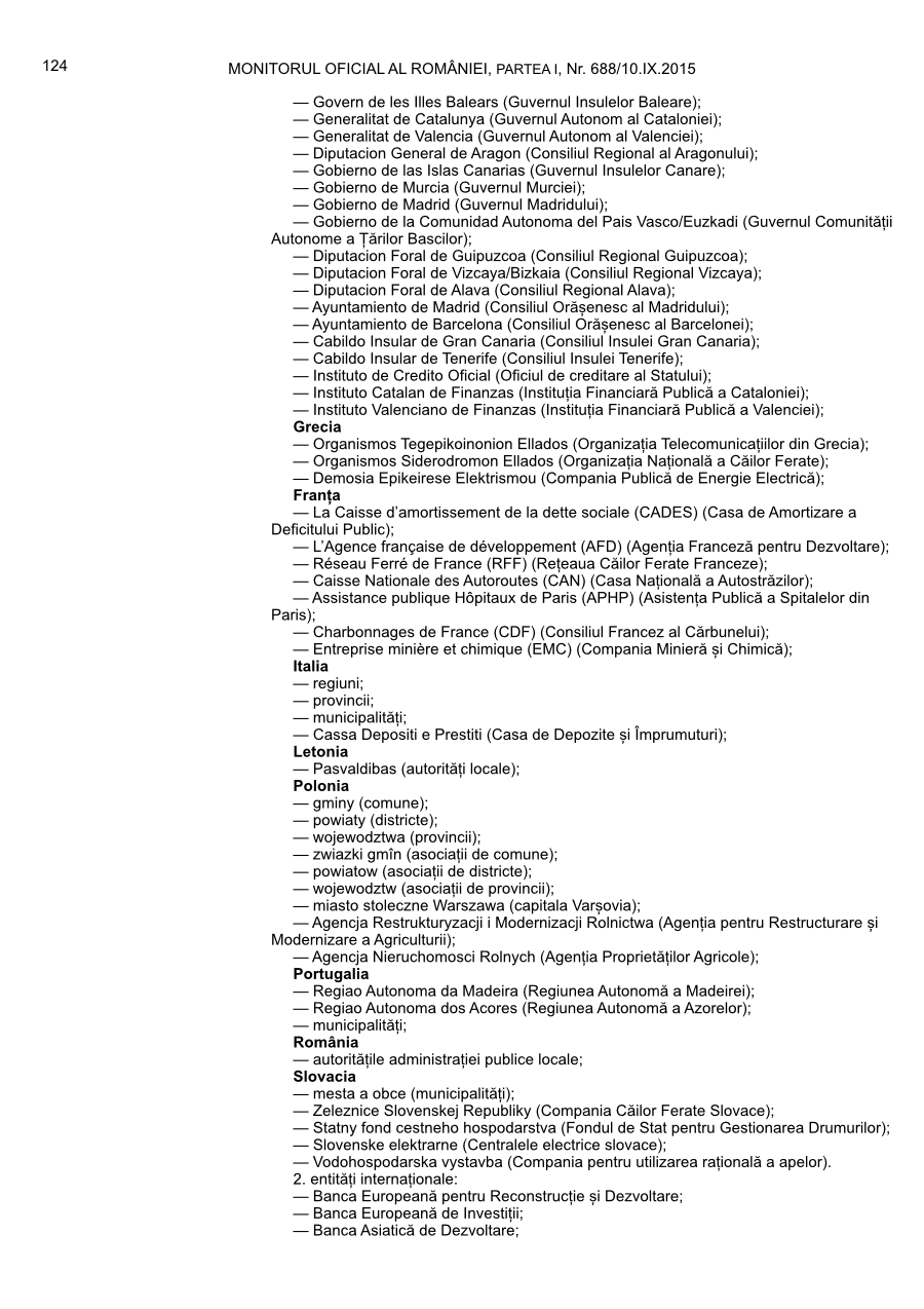 Pagina 124 din Monitorul Oficial nr. 688/2015