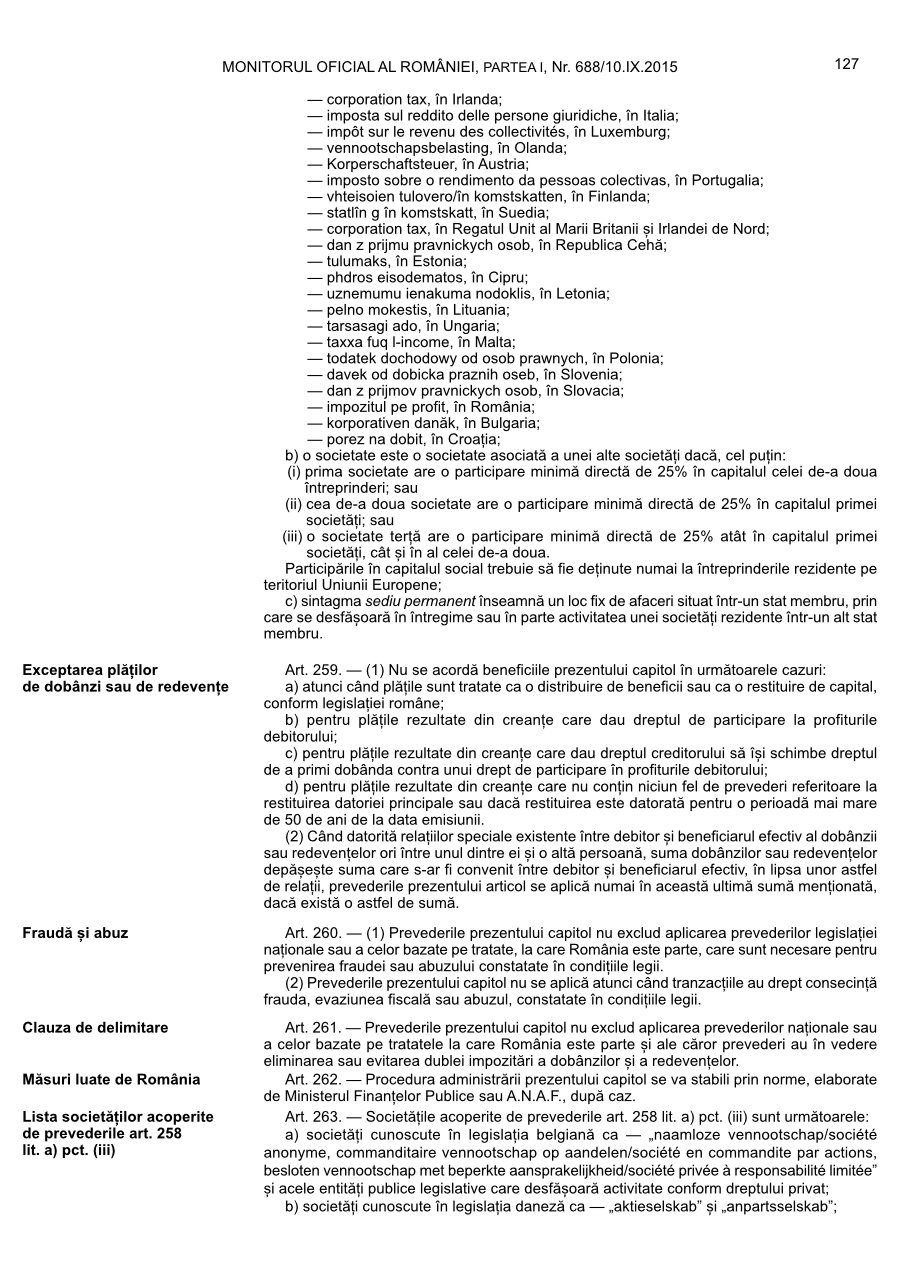 Pagina 127 din Monitorul Oficial nr. 688/2015