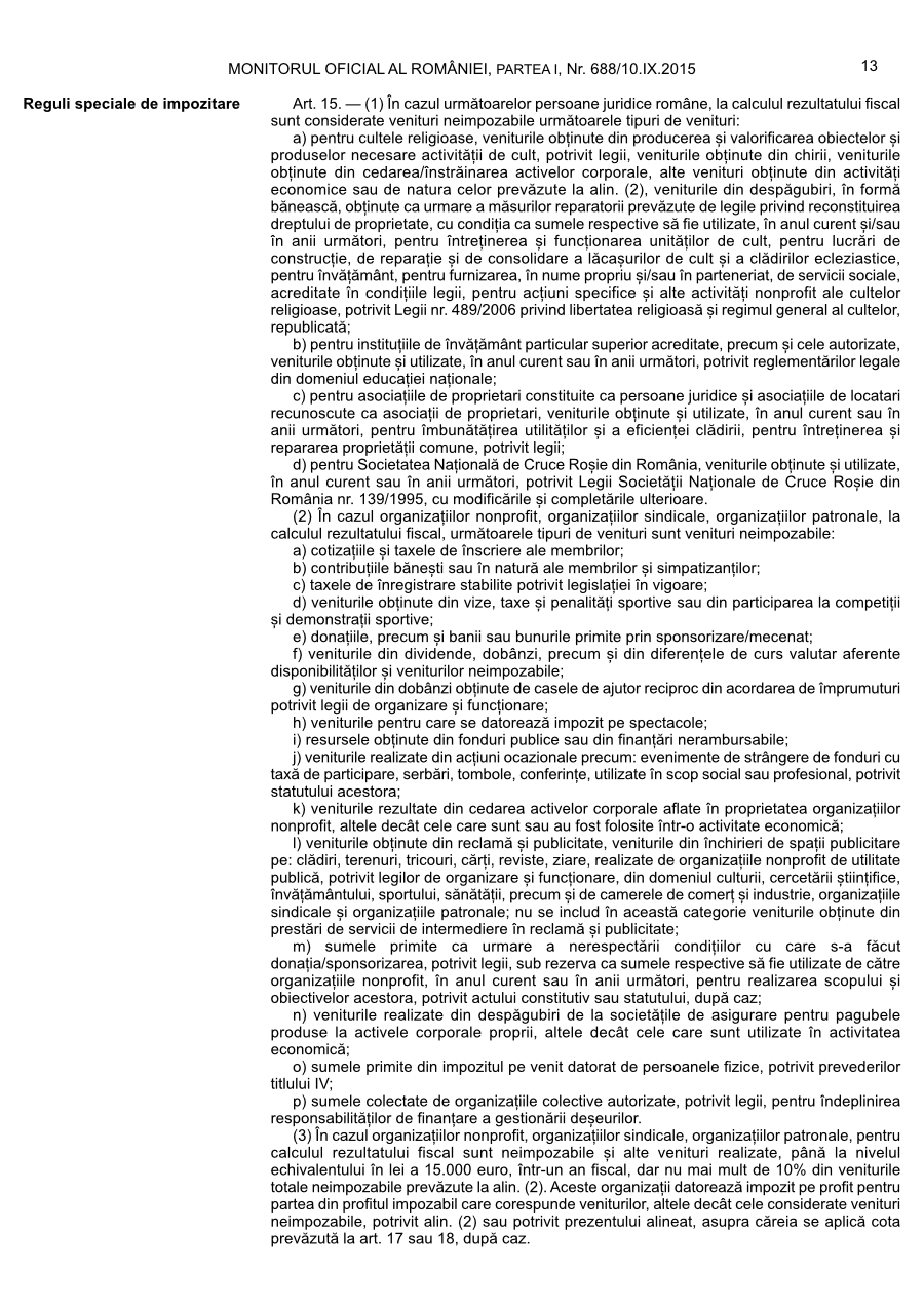 Pagina 13 din Monitorul Oficial nr. 688/2015