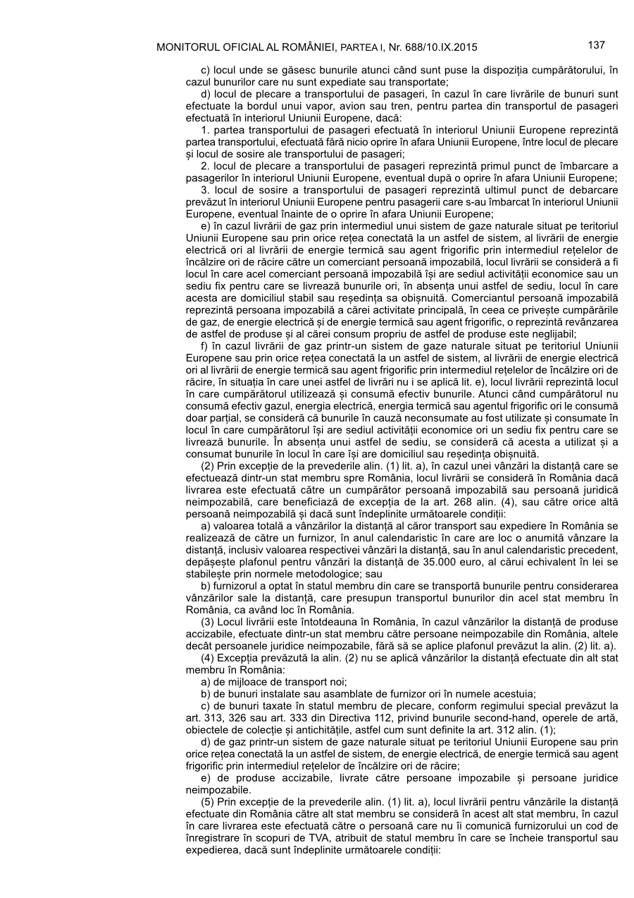 Pagina 137 din Monitorul Oficial nr. 688/2015
