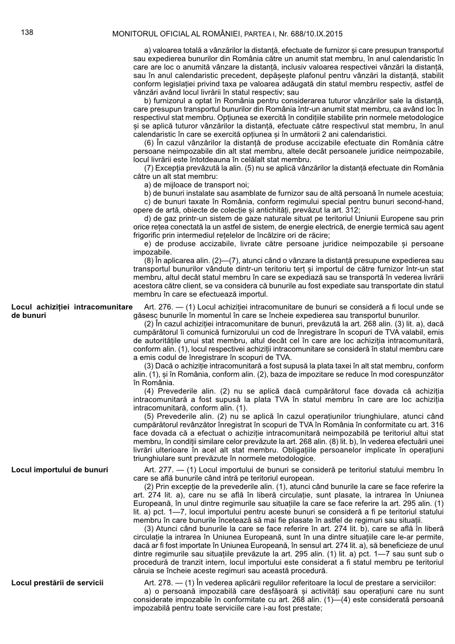 Pagina 138 din Monitorul Oficial nr. 688/2015